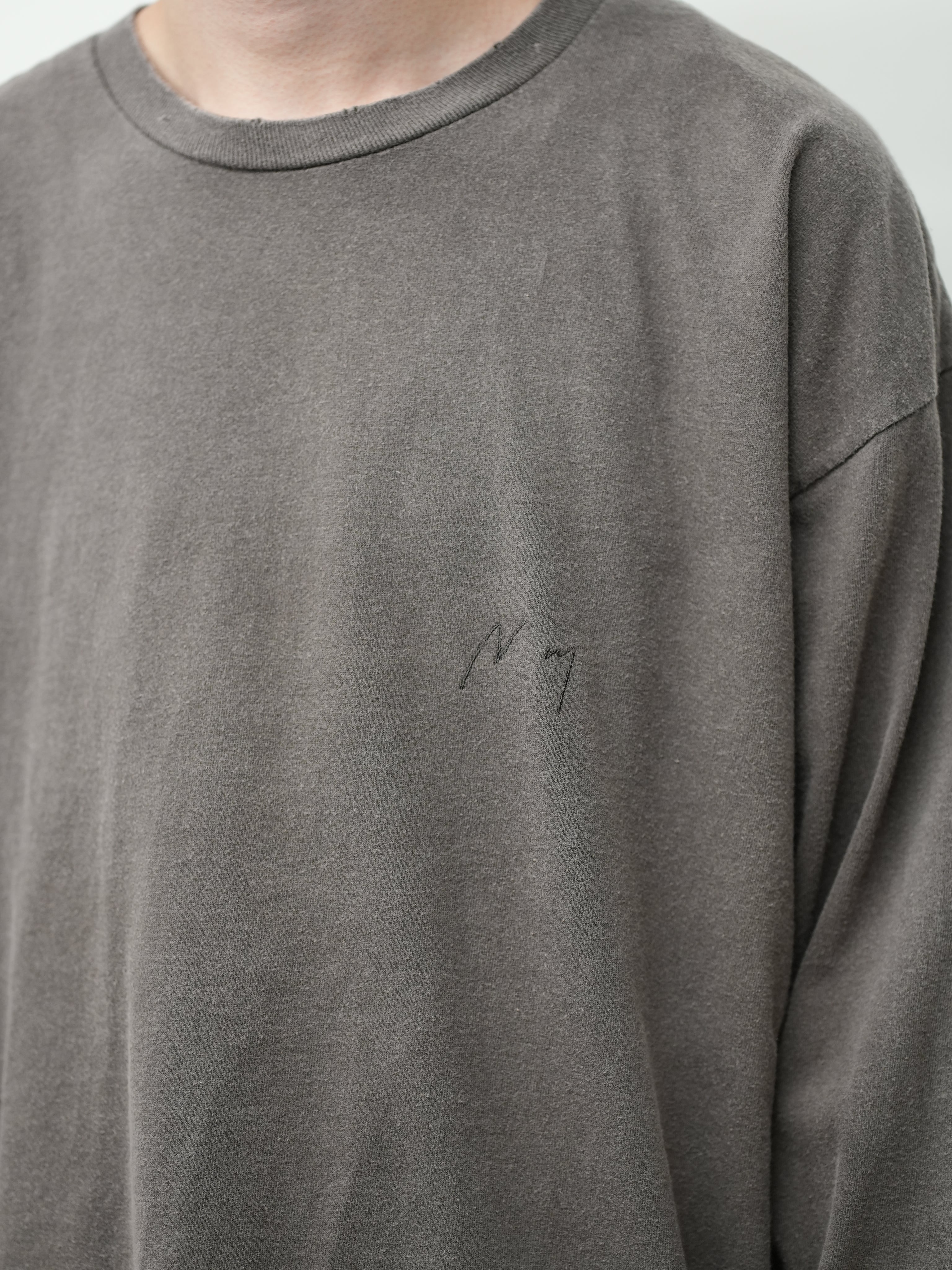 EMBROIDERY DYED LS(BROWN)