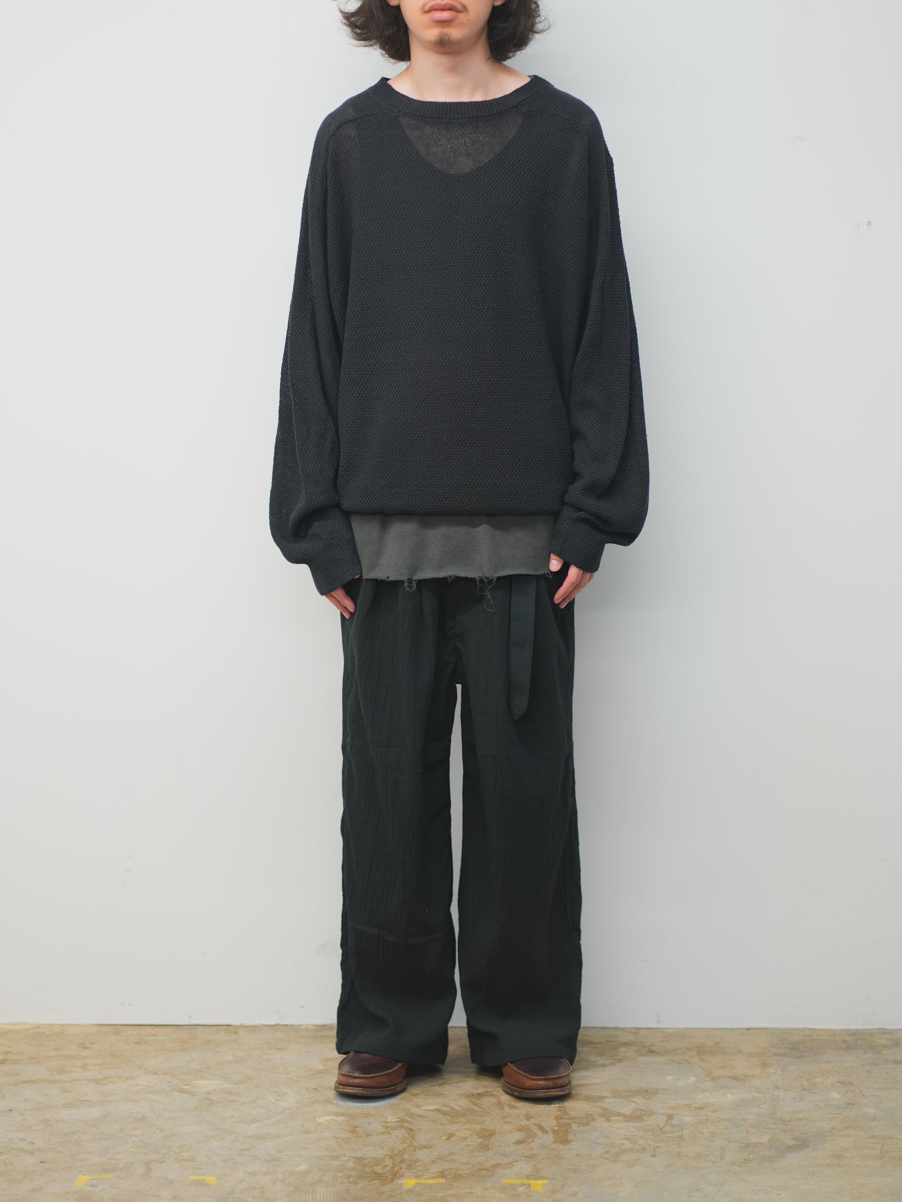 LINEN TUCK IN KNIT(BLACK)