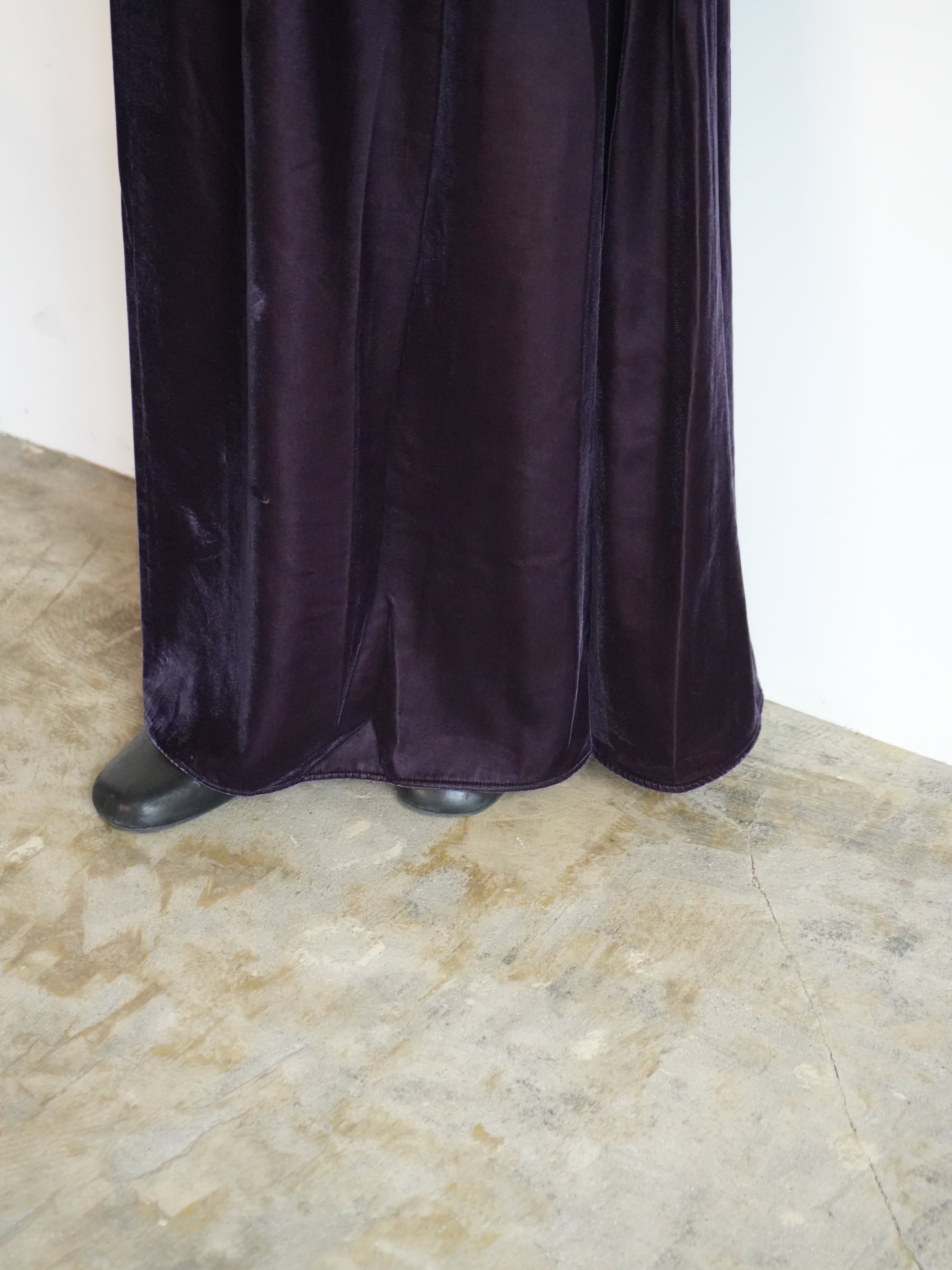 VELVET DRAWSTRING MAXI SKIRT