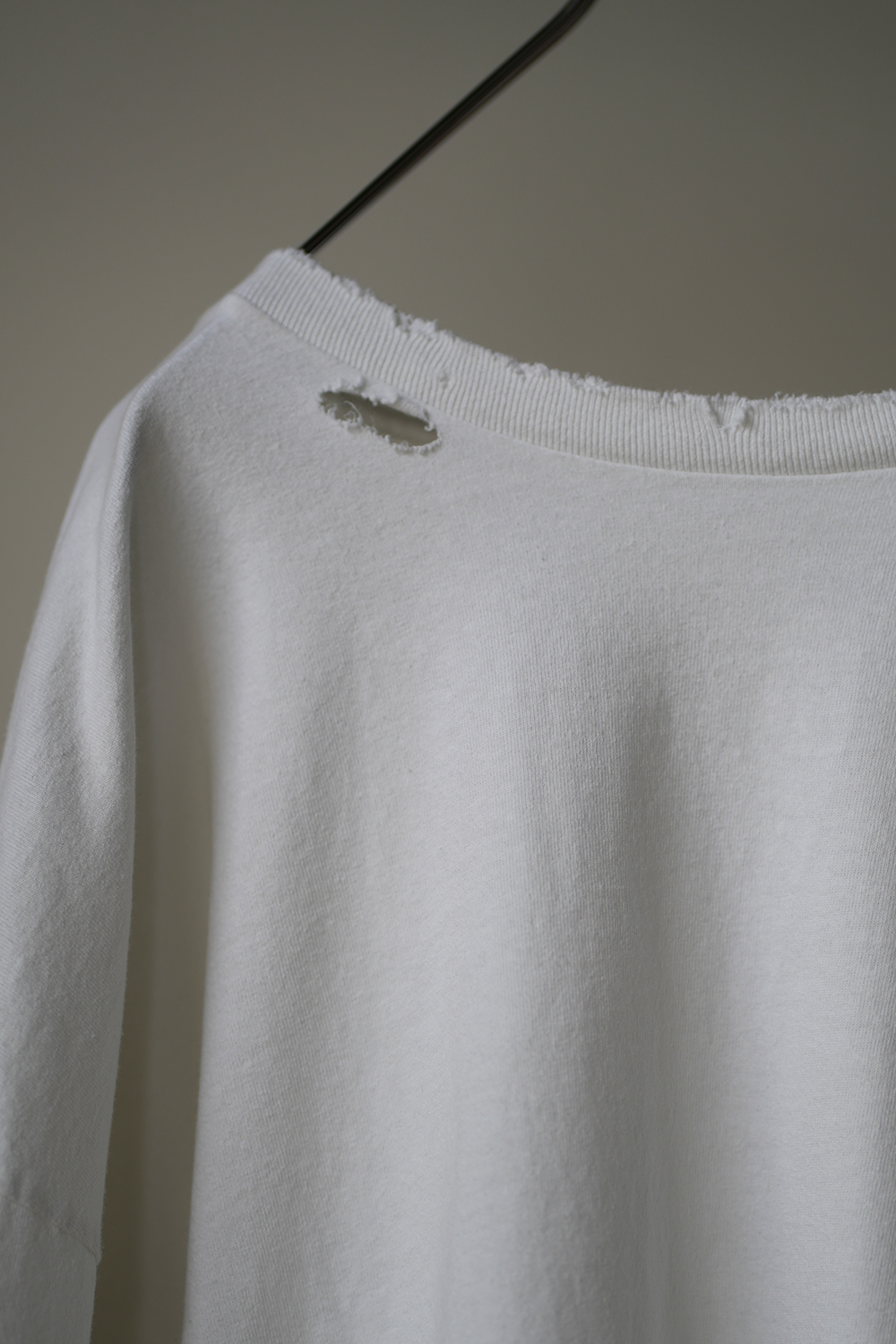 EMBROIDERY DYED LS T-SHIRT(WHITE)