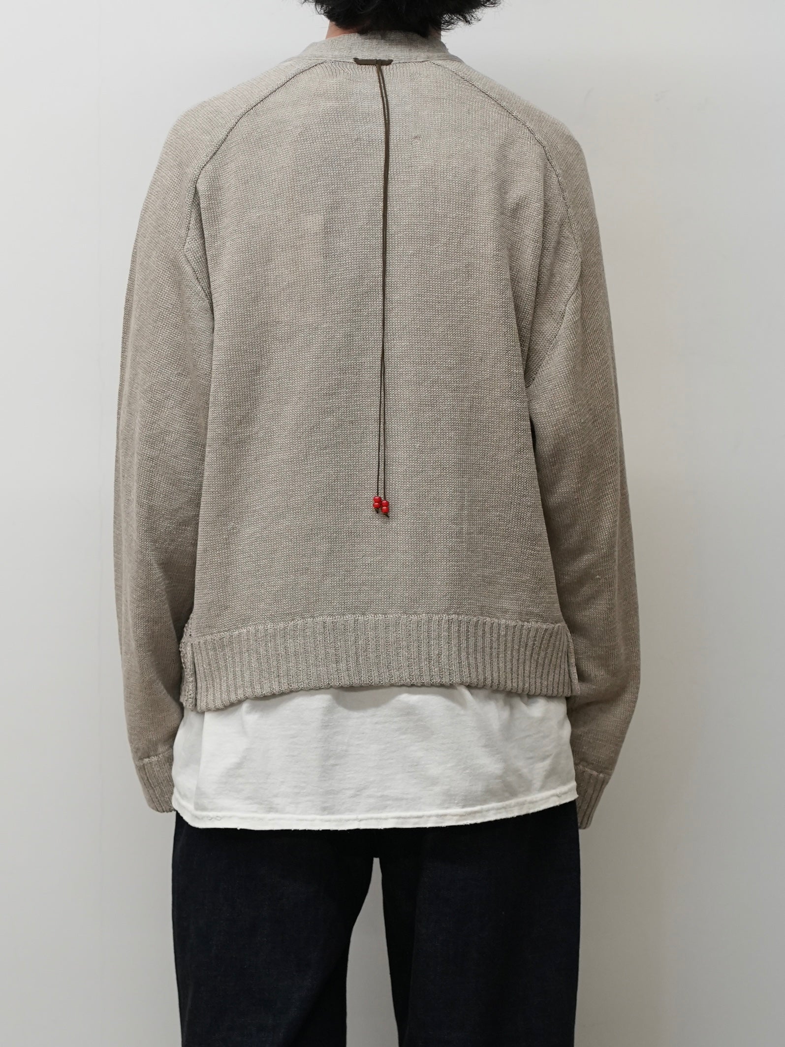 LACED KNIT CARDIGAN(BEIGE)