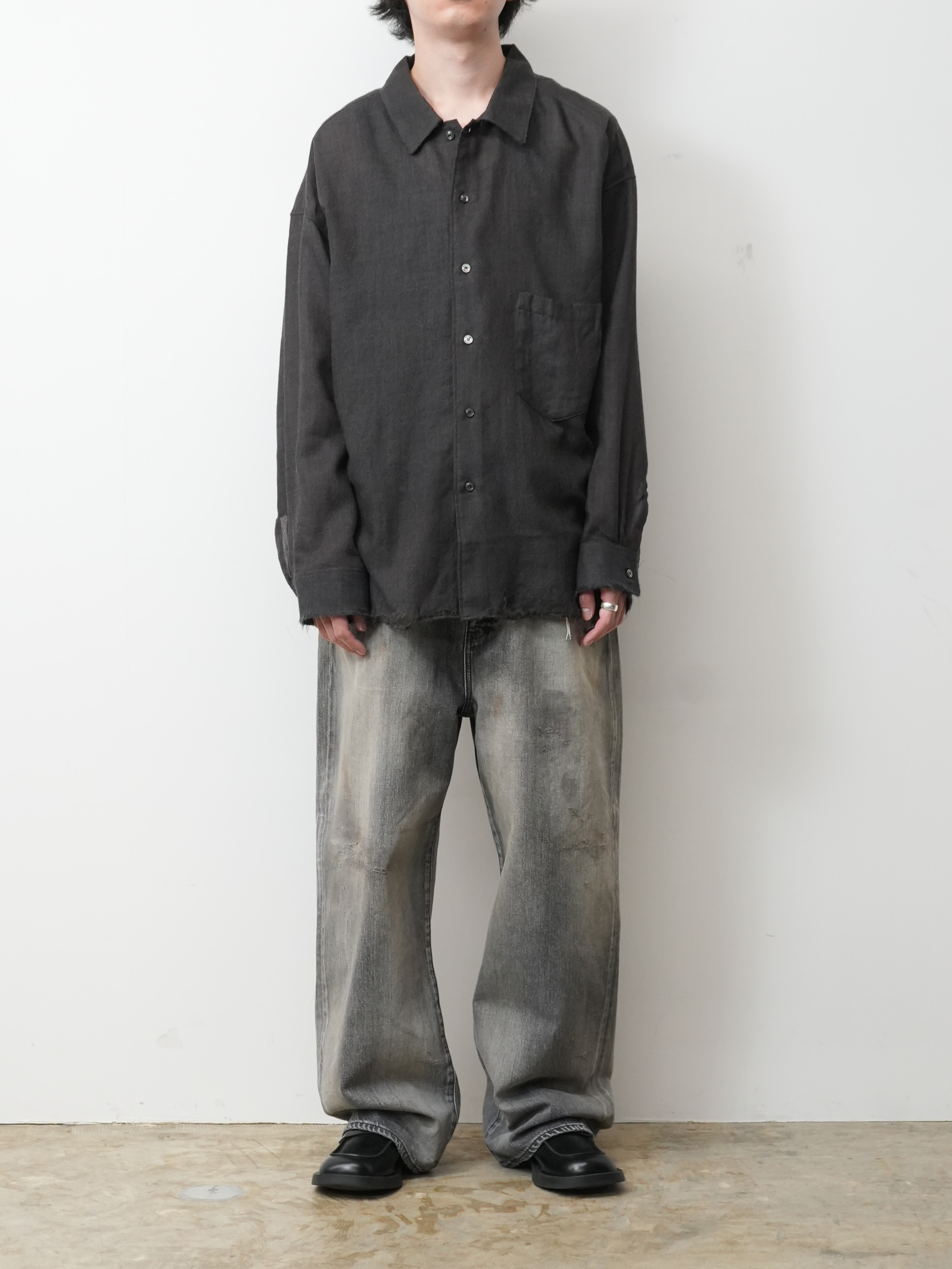WOOL KERSEY SHIRT(BROWN)