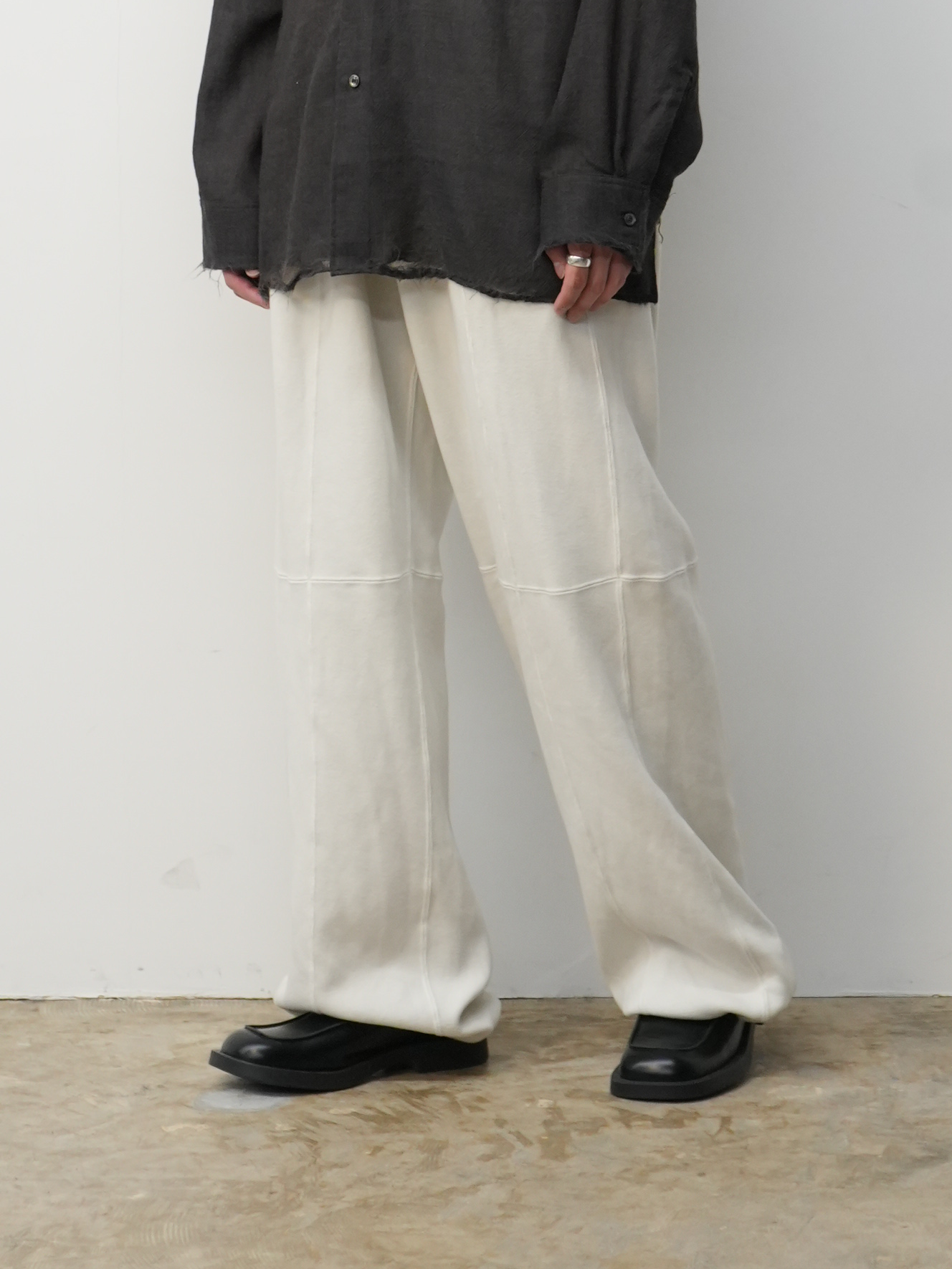 SWITCHING SMOOTH KNIT PANTS(WHITE)