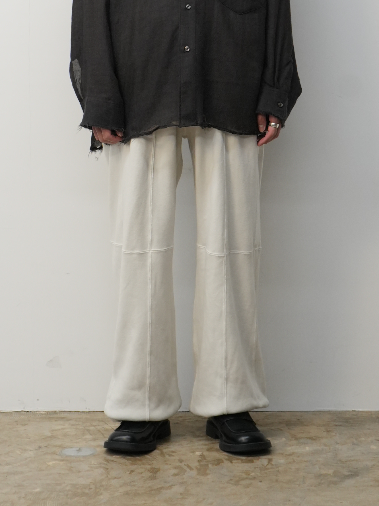 SWITCHING SMOOTH KNIT PANTS(WHITE)