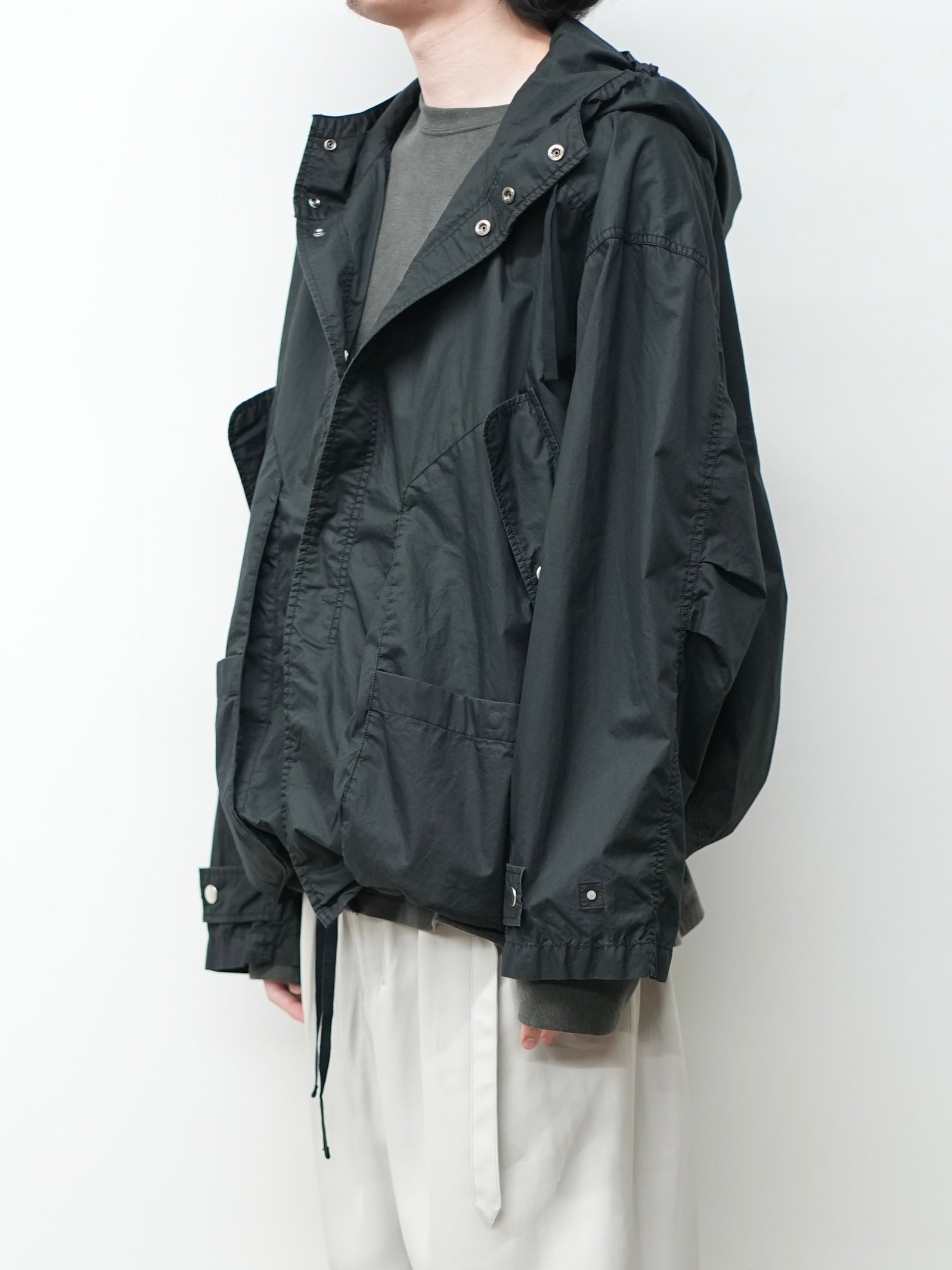 HOODED FIELD SHIRT JACKET(BLACK)