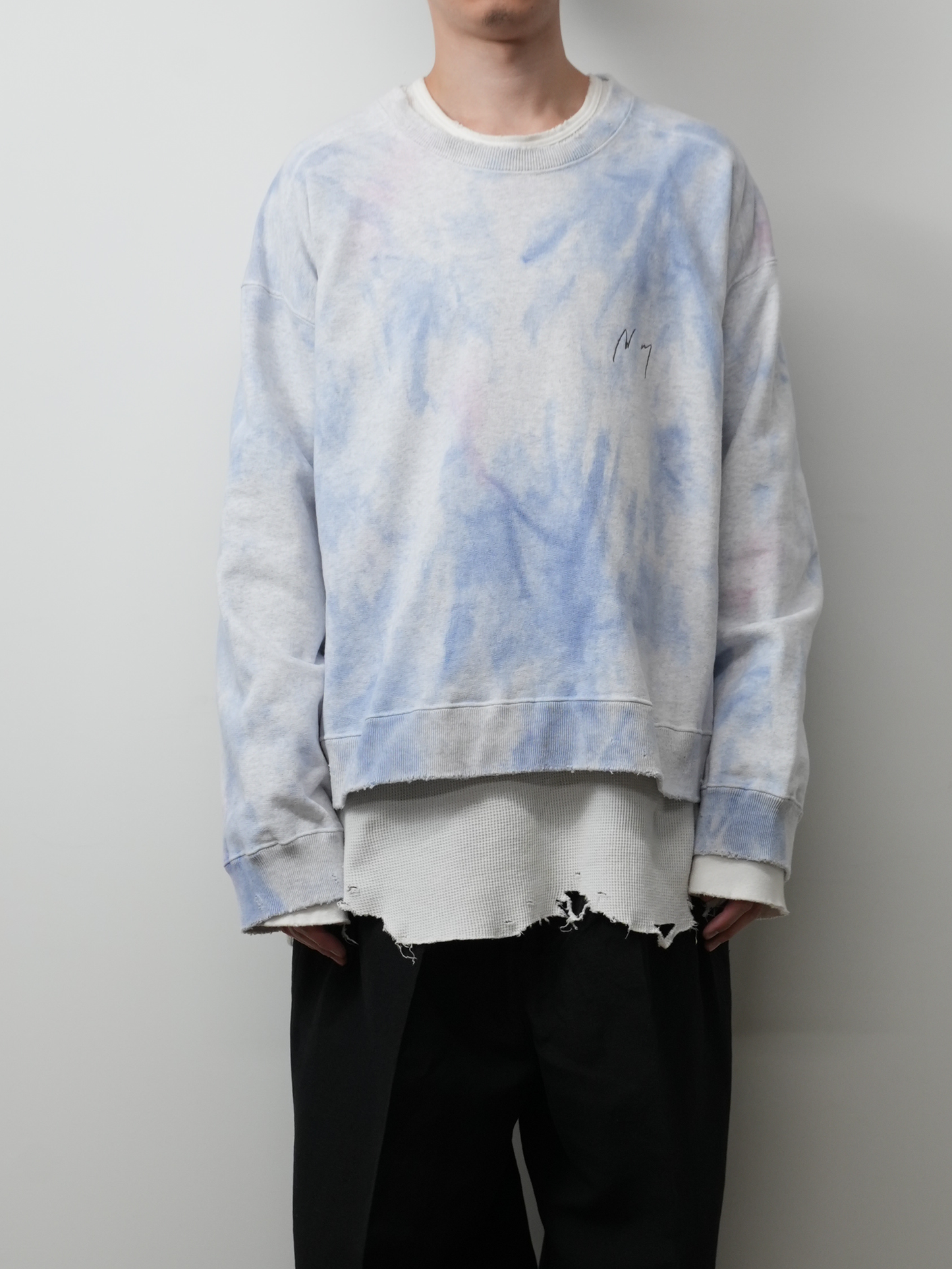 MARBLING SWEAT SHIRT(NAVY)