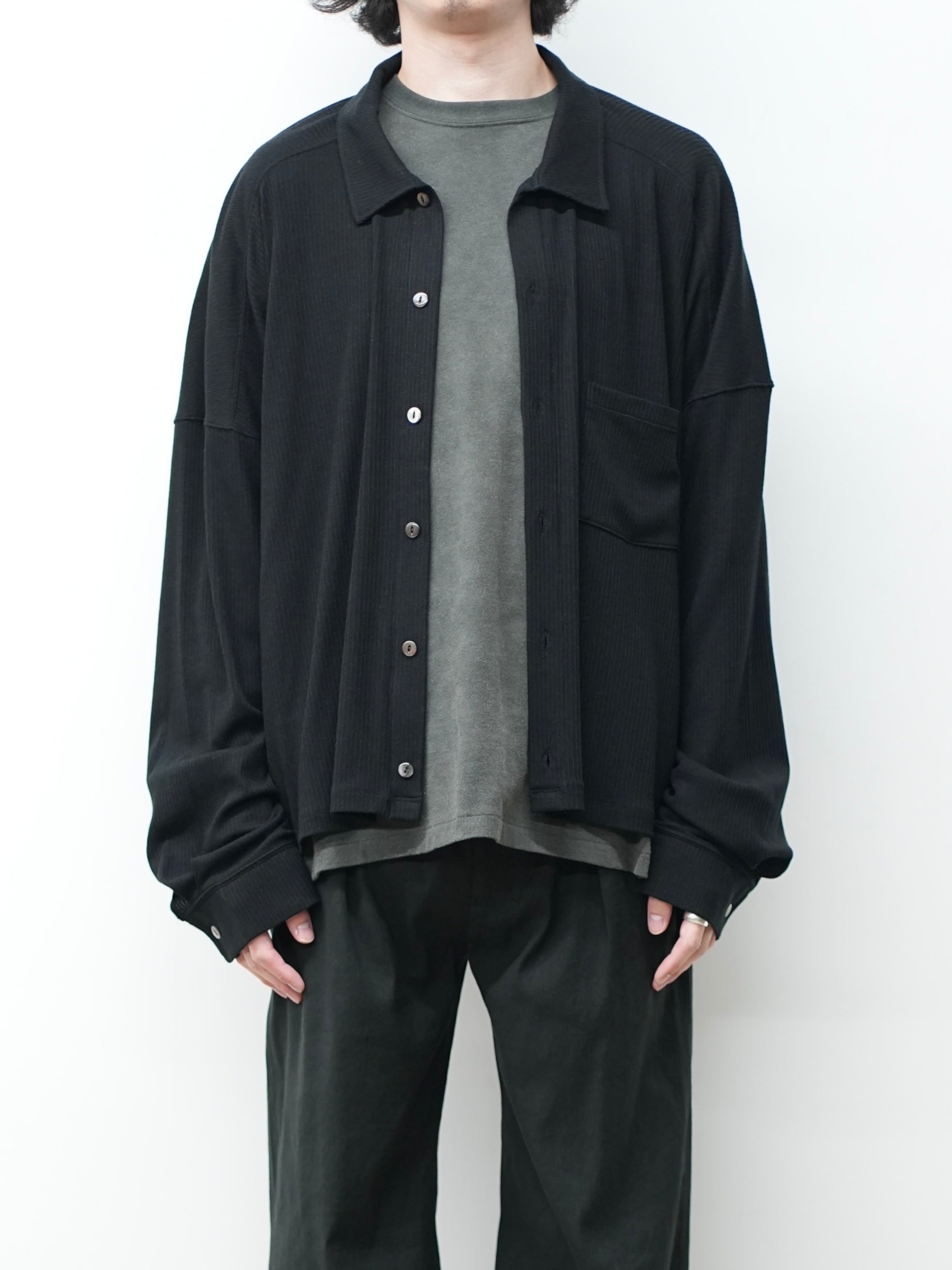 CAS/SIL KIMONO KNIT SHIRT(BLACK)