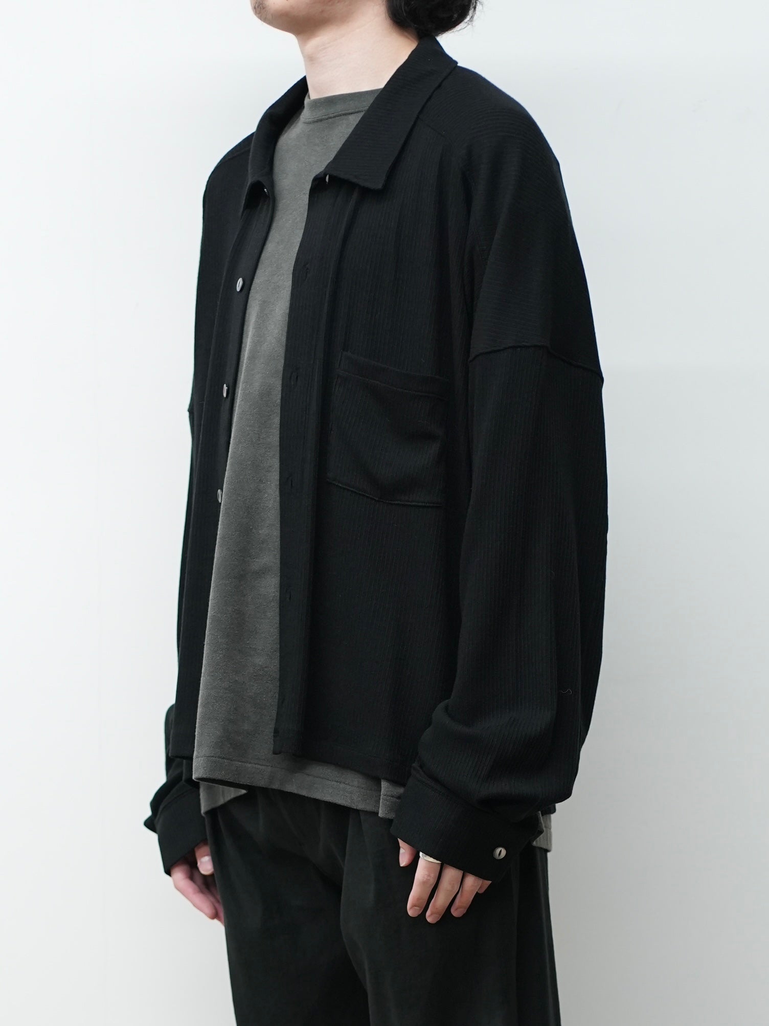 CAS/SIL KIMONO KNIT SHIRT(BLACK)