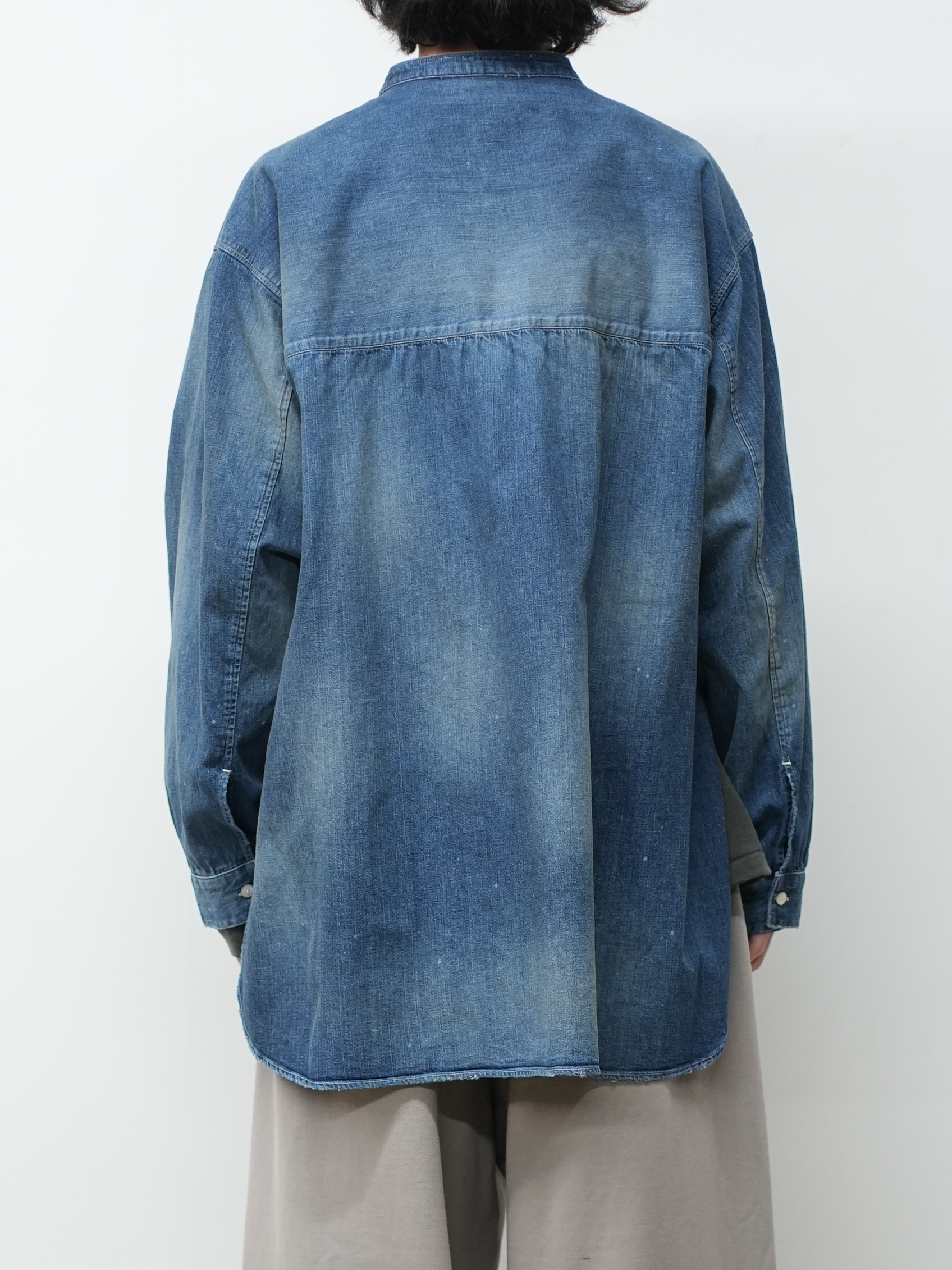 DENIM BAND COLLAR SHIRT(INDIGO)