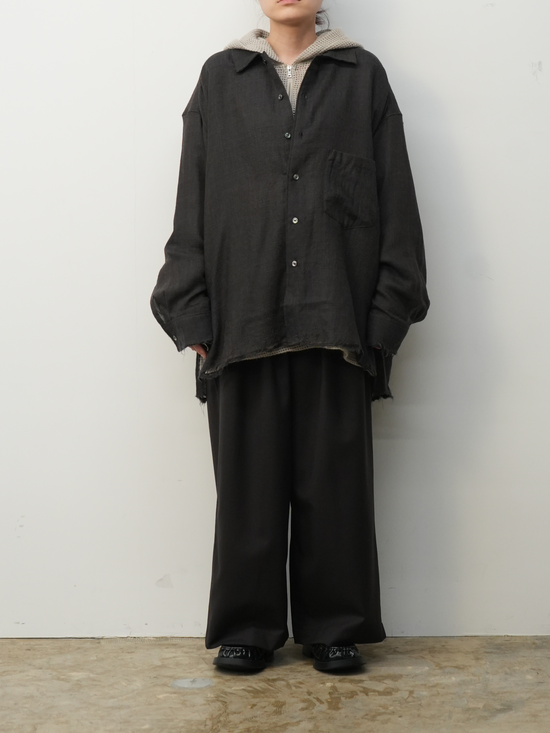 WOOL KERSEY SHIRT(BROWN)
