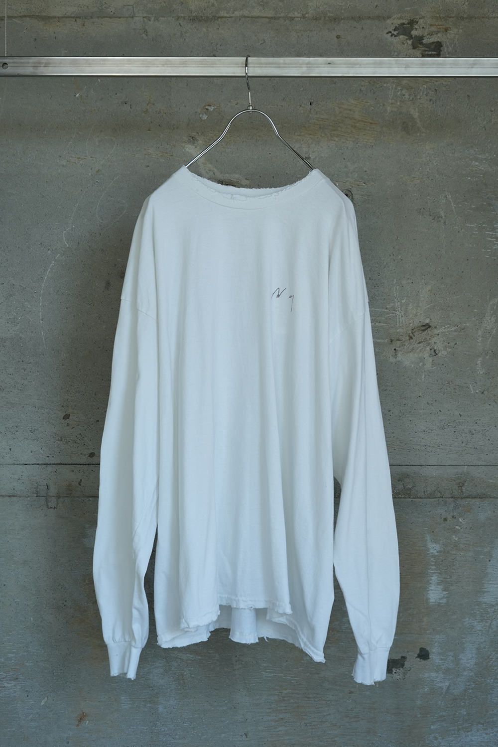 [ ANCELLM/exclusive ] TC AGING LS T-SHIRT(OFF WHITE)