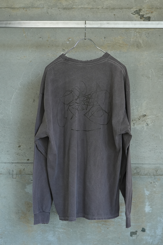 [ ANCELLM/exclusive ] TC AGING LS T-SHIRT(BROWN)
