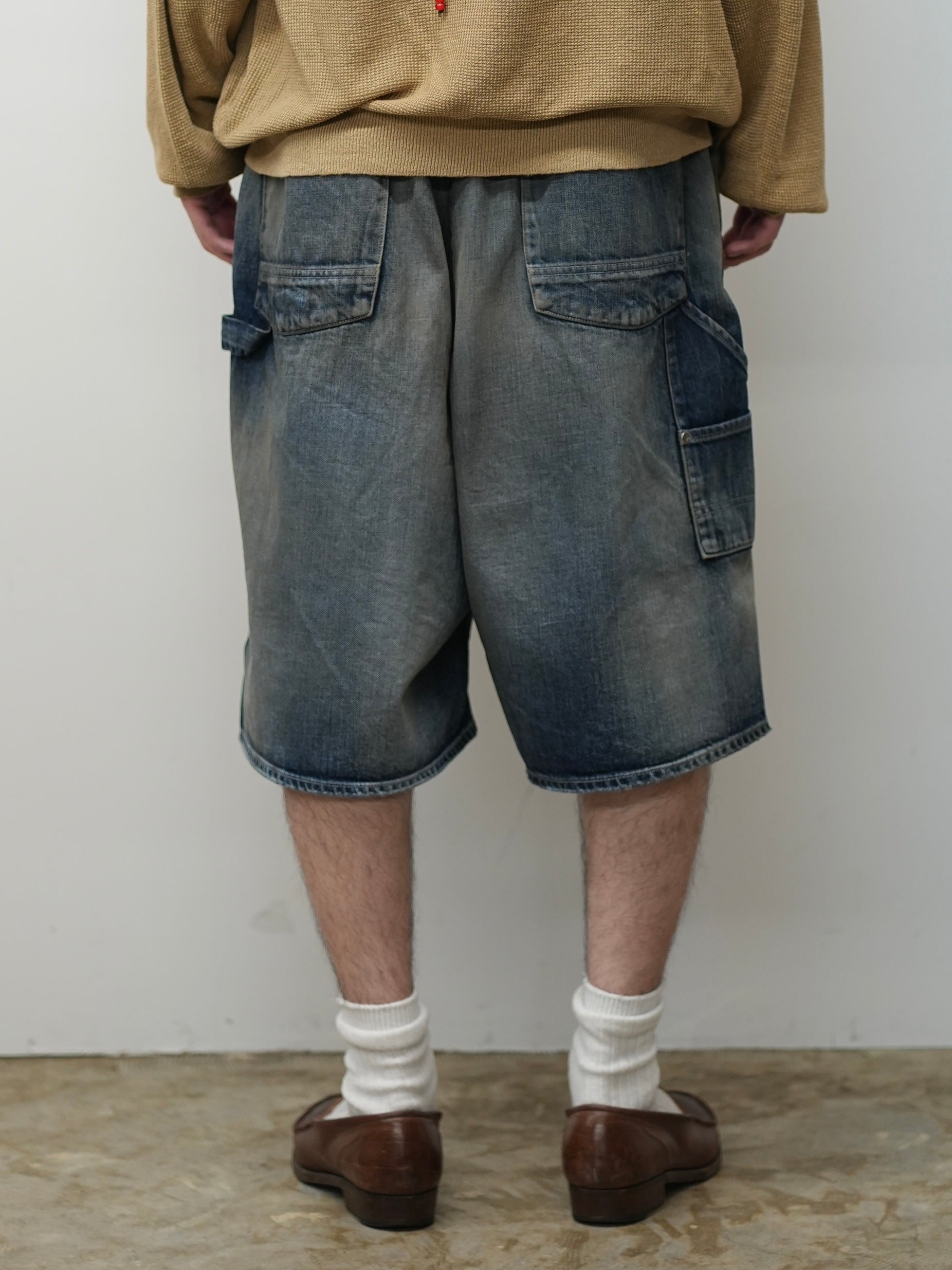 DENIM PAINTER SHORTS(INDIGO)