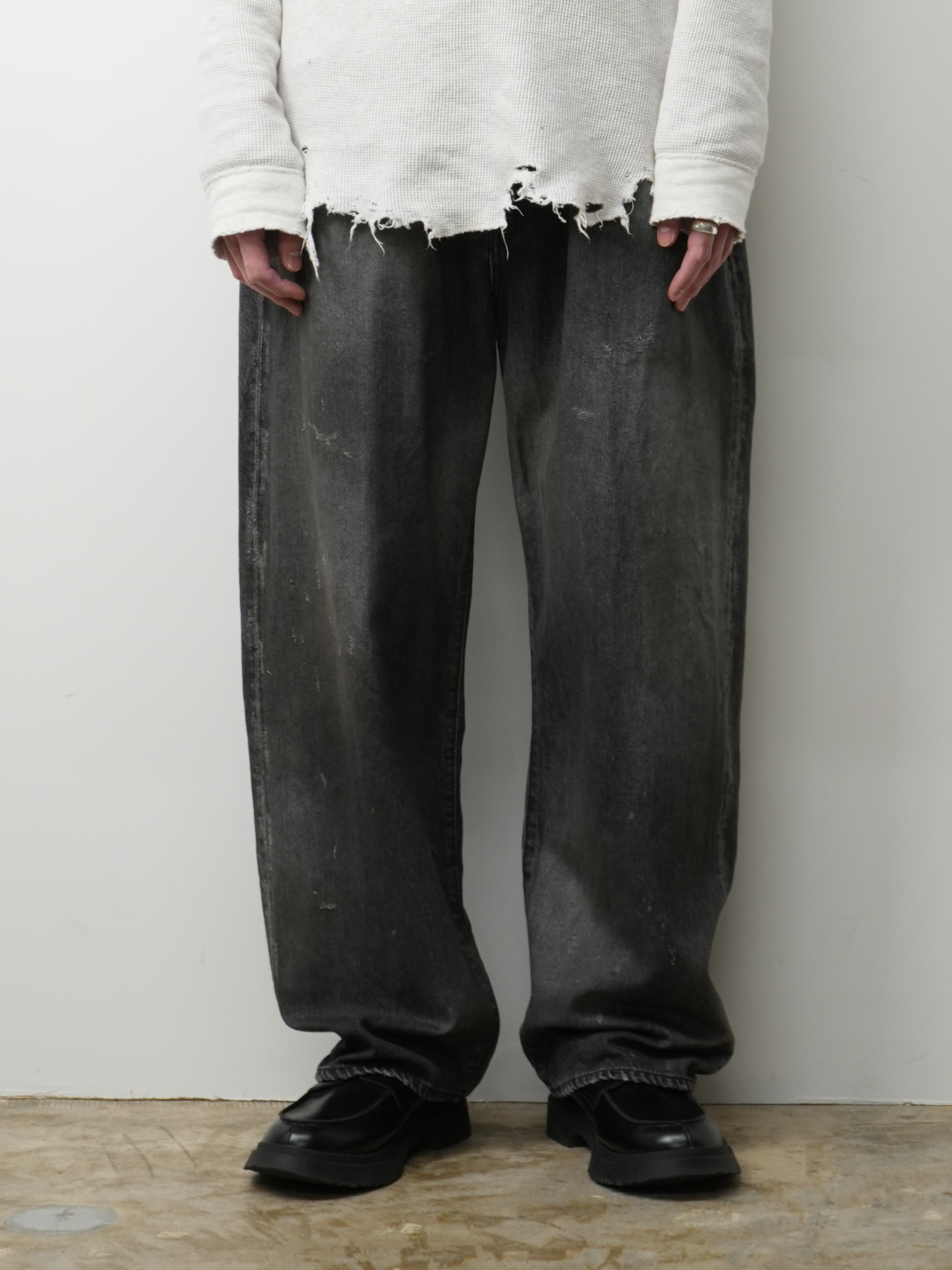 TAPERED 5P DENIM PANTS(BLACK)