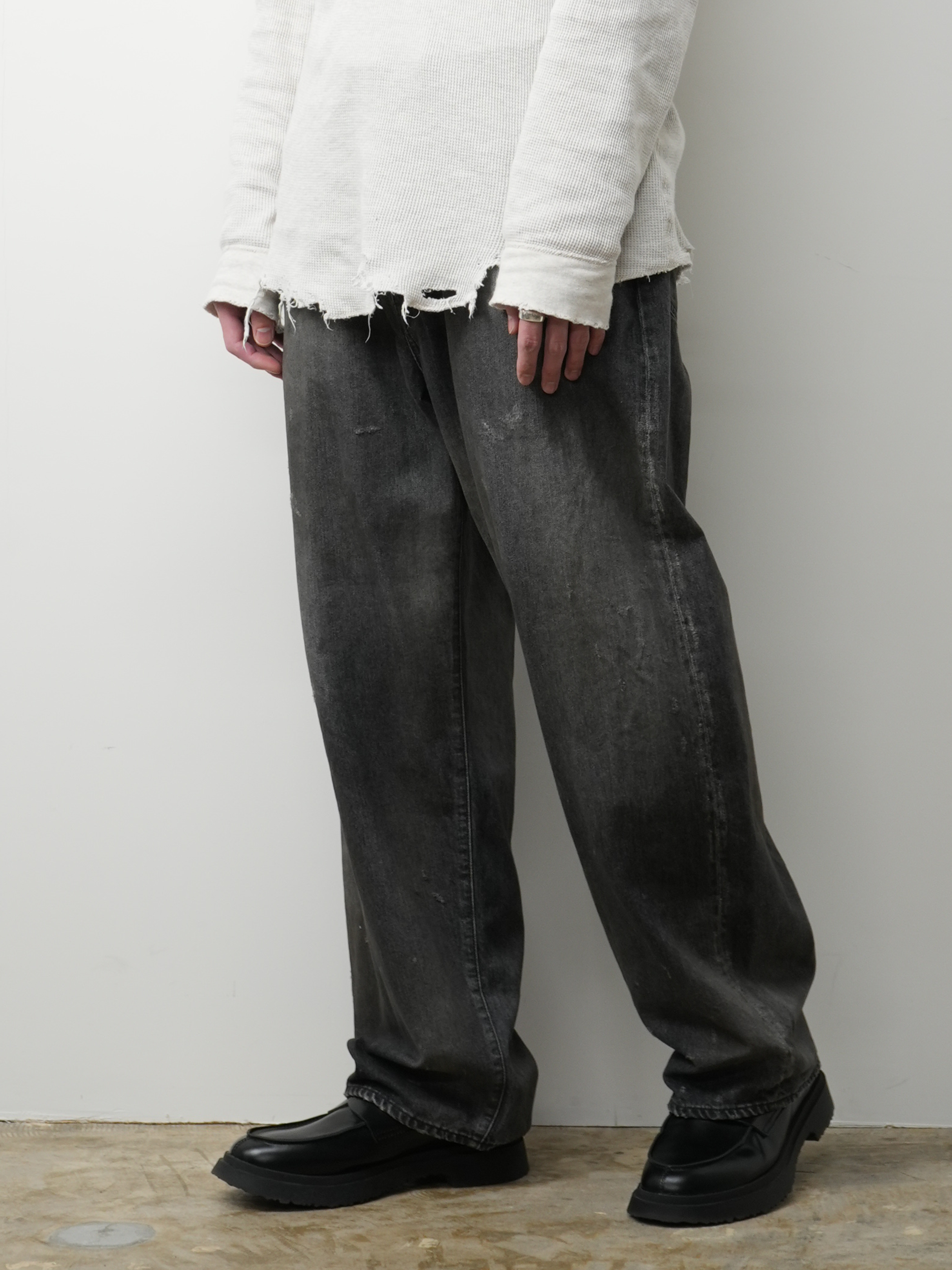 TAPERED 5P DENIM PANTS(BLACK)