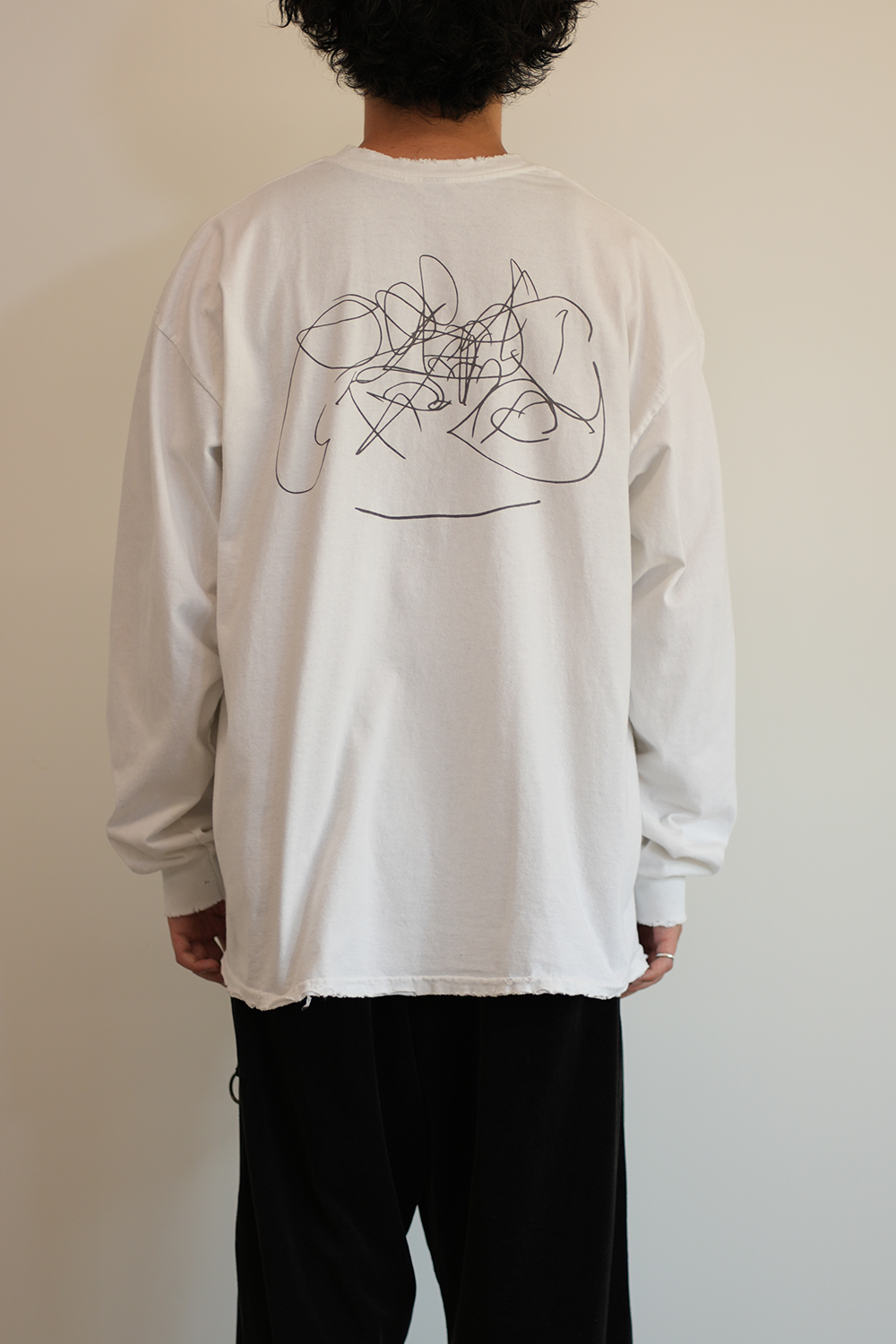 [ ANCELLM/exclusive ] TC AGING LS T-SHIRT(OFF WHITE)