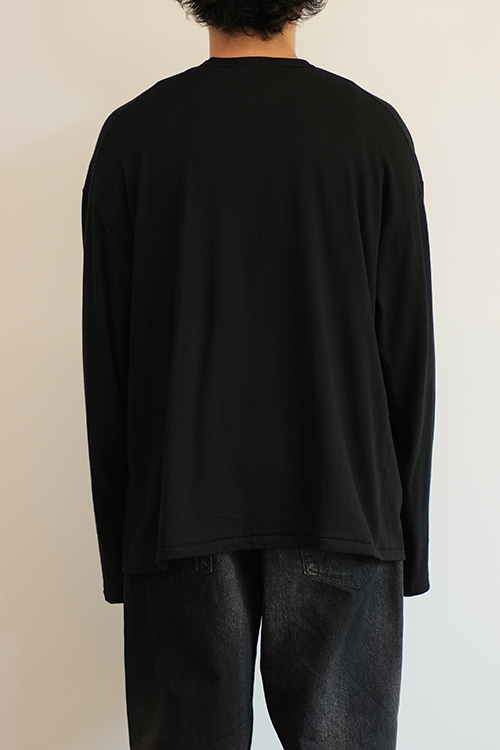 C/R OVER CREWNECK LS T-SHIRT(BLACK)