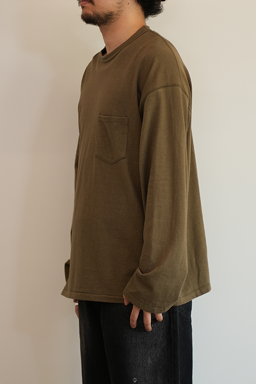 C/R OVER CREWNECK LS T-SHIRT(OLIVE)