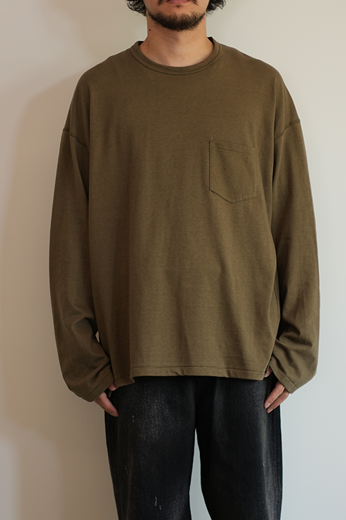 C/R OVER CREWNECK LS T-SHIRT(OLIVE)