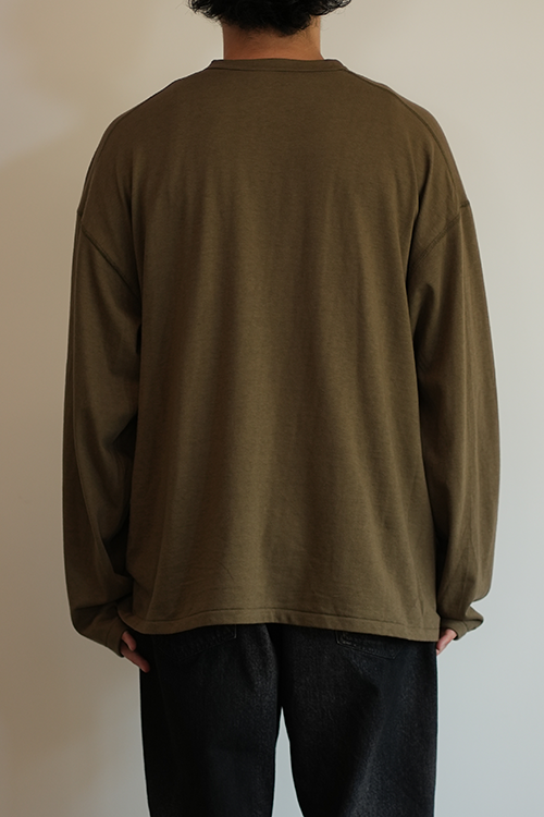 C/R OVER CREWNECK LS T-SHIRT(OLIVE)