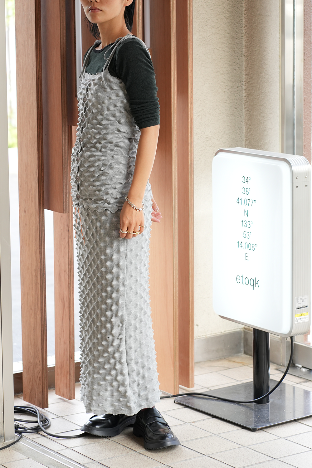 [40%OFF] 【etoqk/exclusive】durian long skirt(gray)