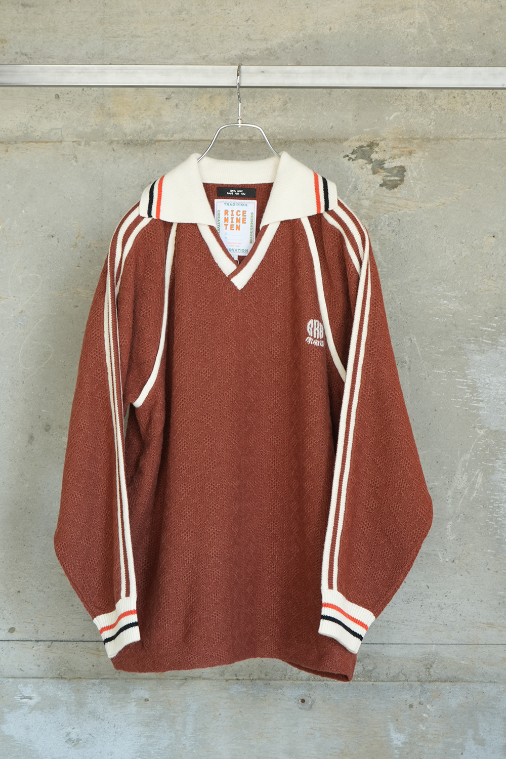 KNITTING CLASSIC SOCCER JERSEY(BROWN)