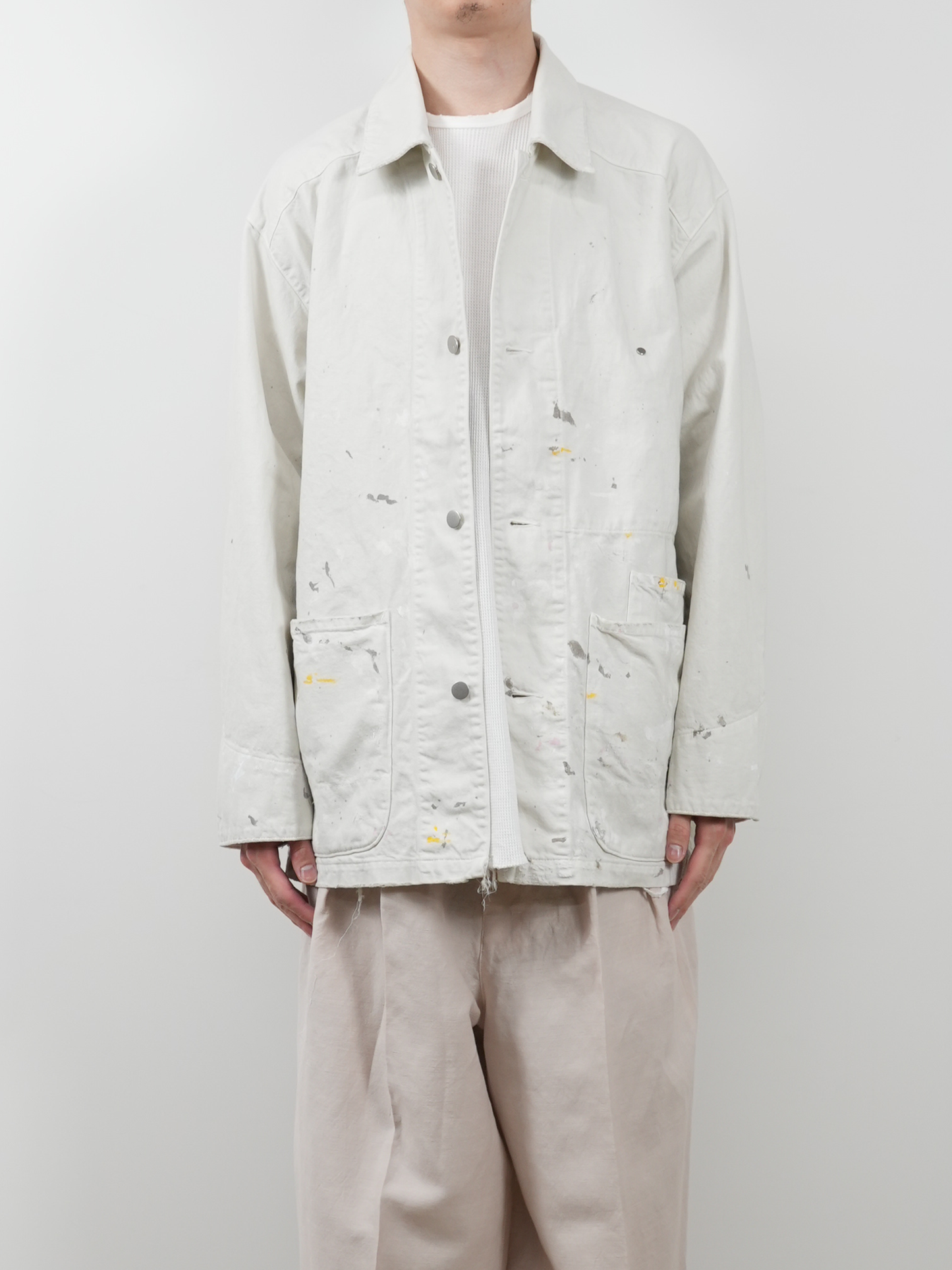 DENIM COVERALL(WHITE)