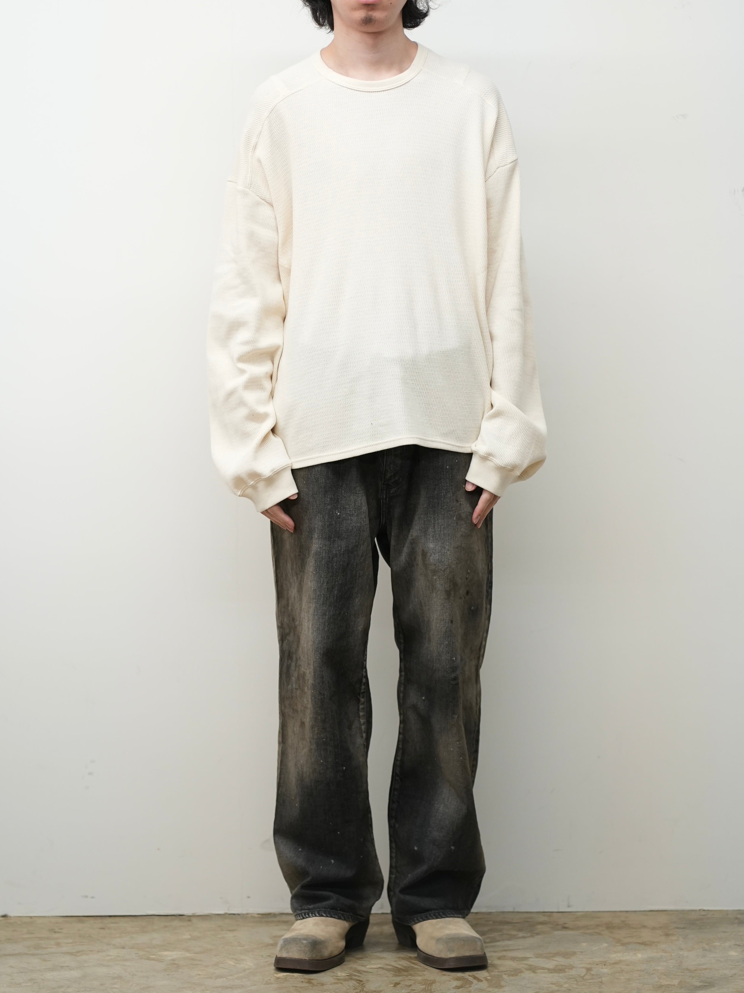 AGING MIDDLE STRAIGHT 5P DENIM PANTS(BLACK)