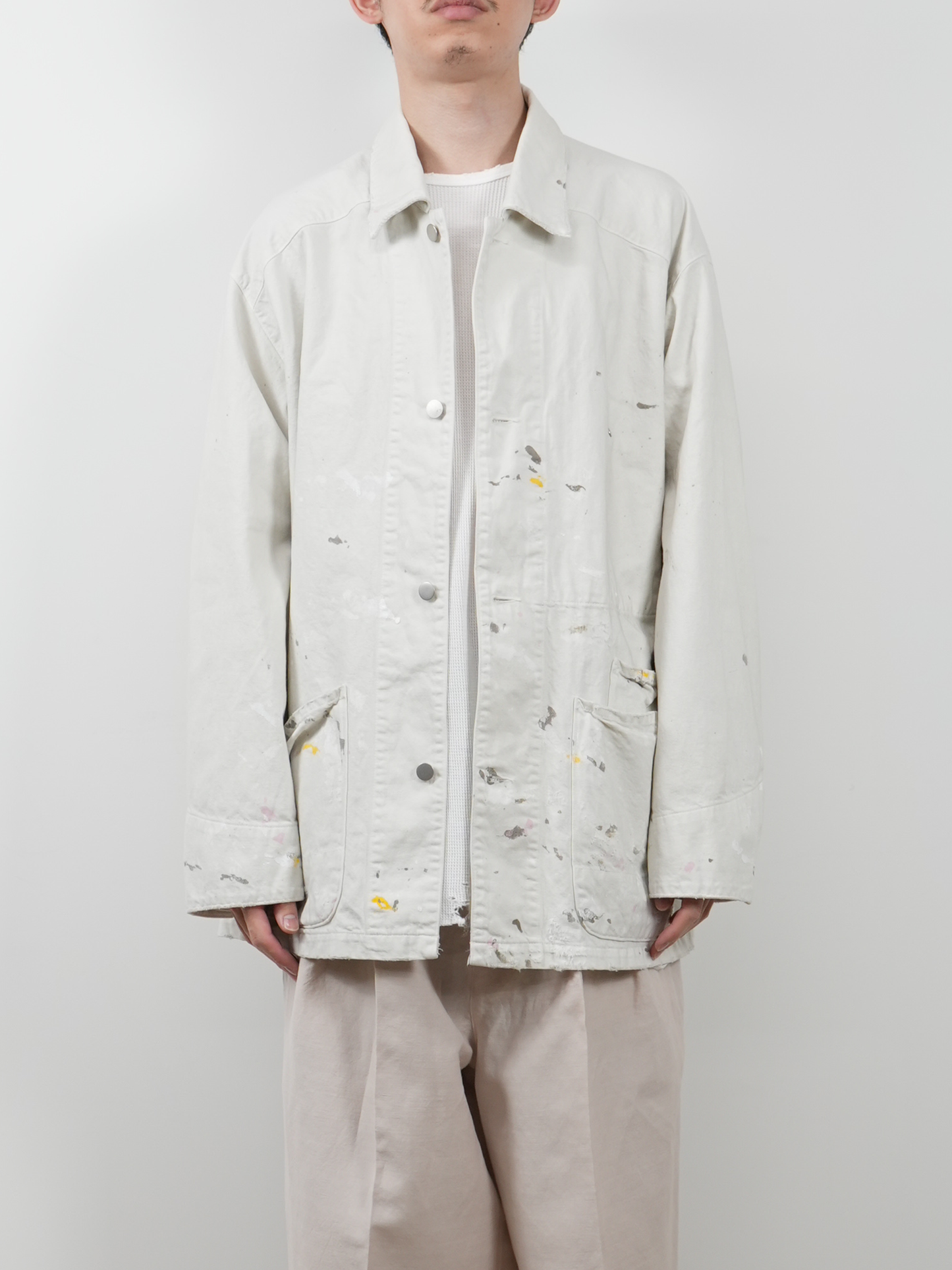 DENIM COVERALL(WHITE)