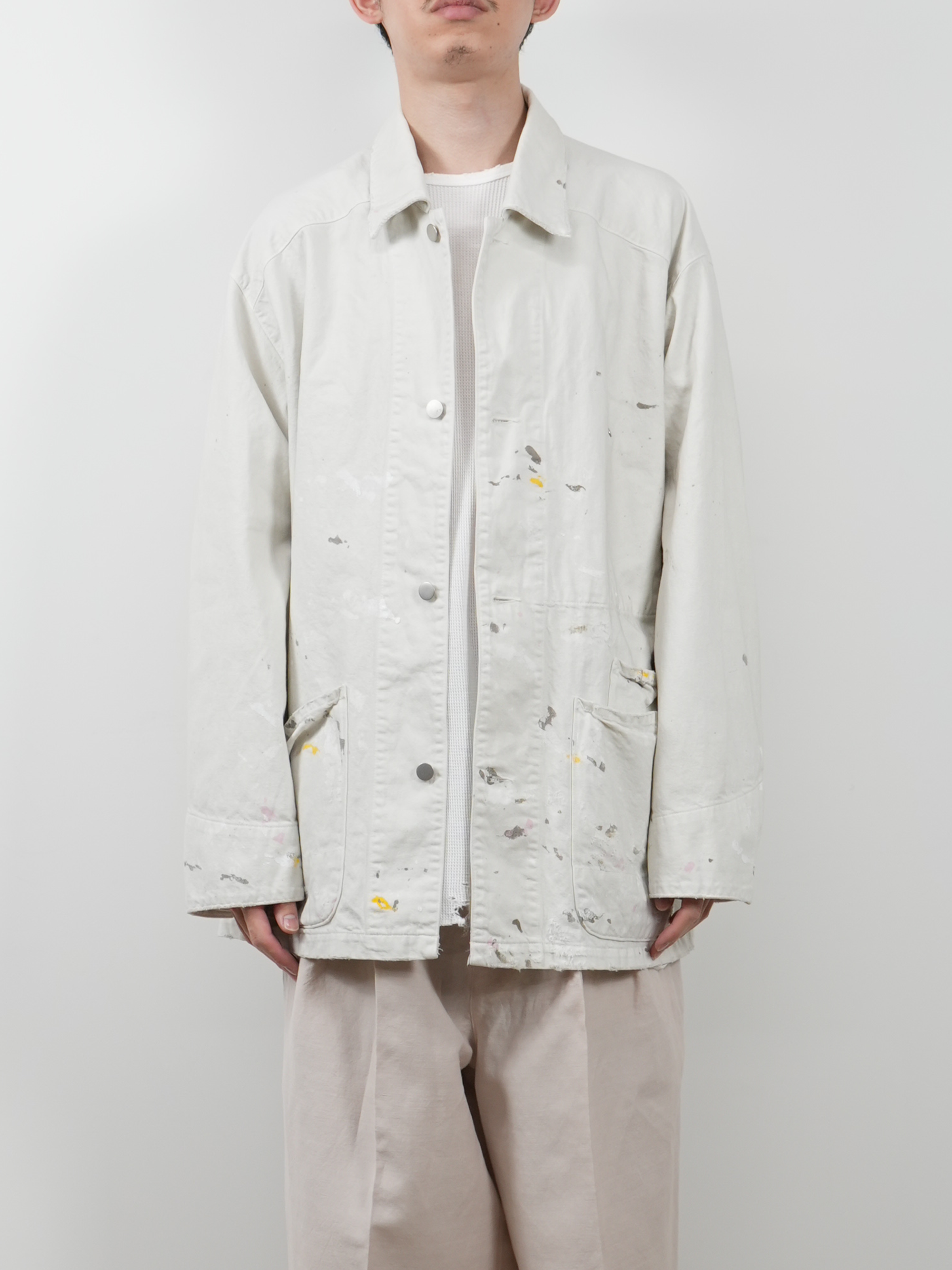 DENIM COVERALL(WHITE)