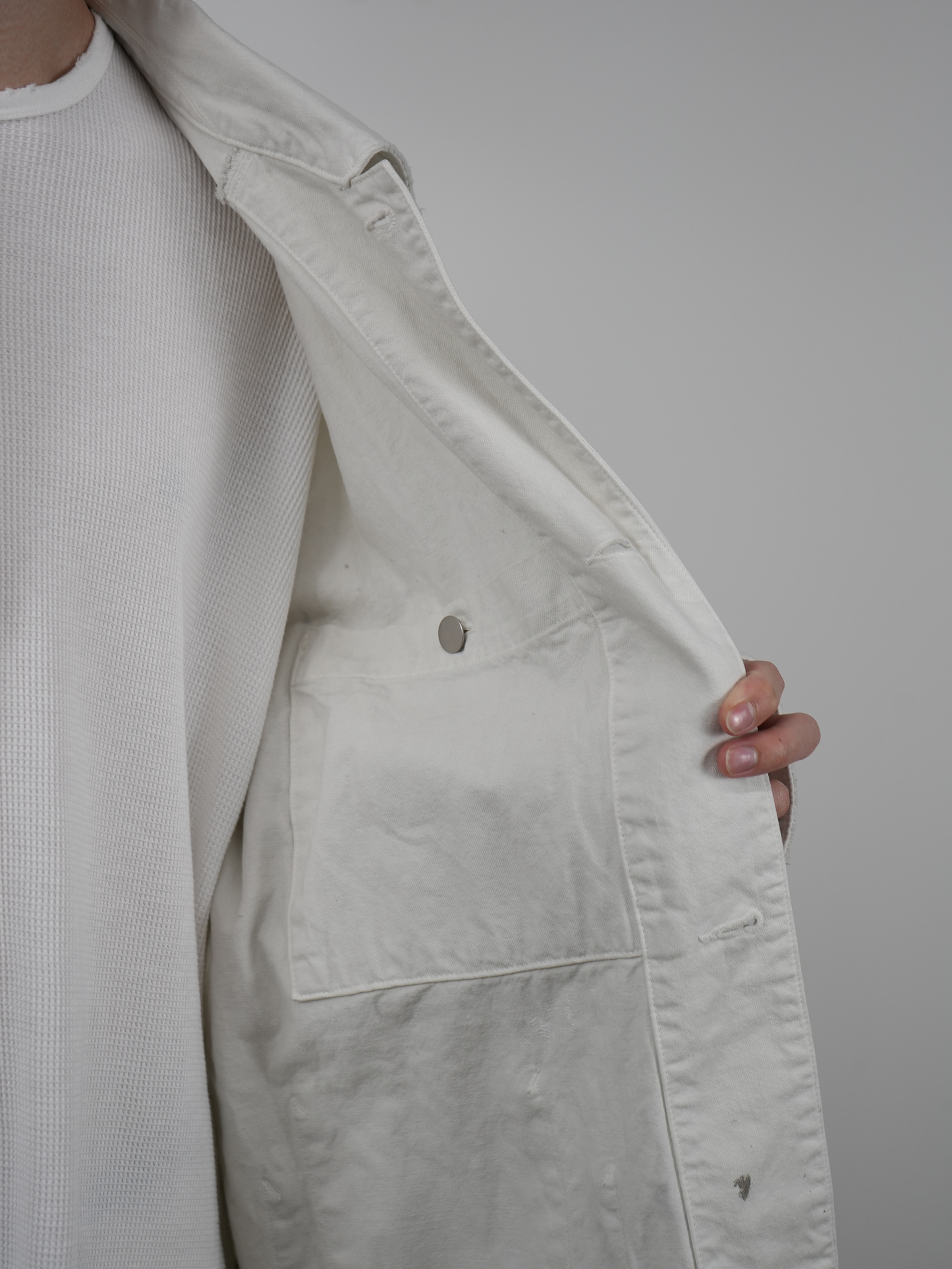 DENIM COVERALL(WHITE)