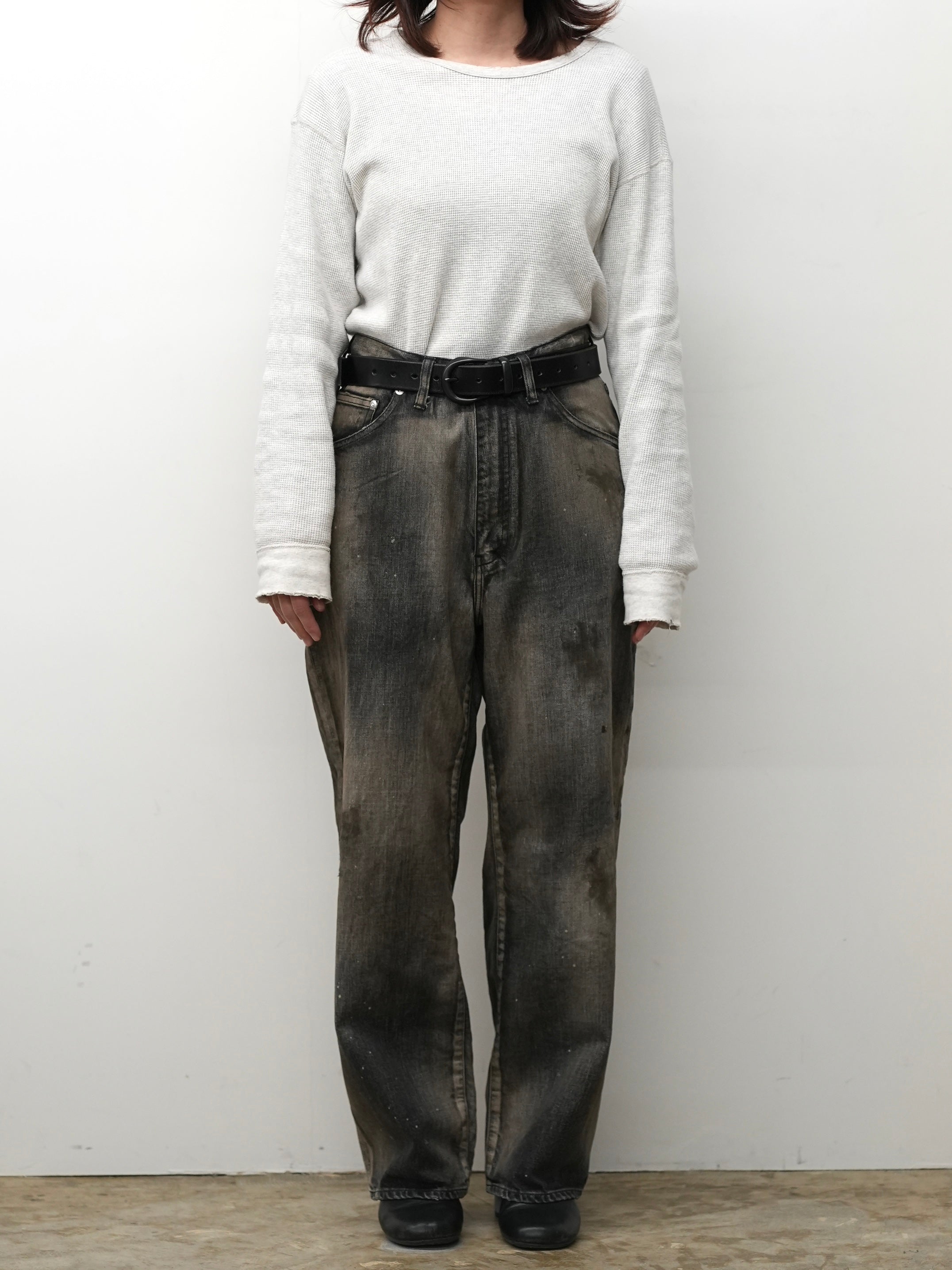 パンツ AGING MIDDLE STRAIGHT 5P DENIM PANTS AGING MIDDLE STRAIGHT 5P DENIM PANTS(BLACK)