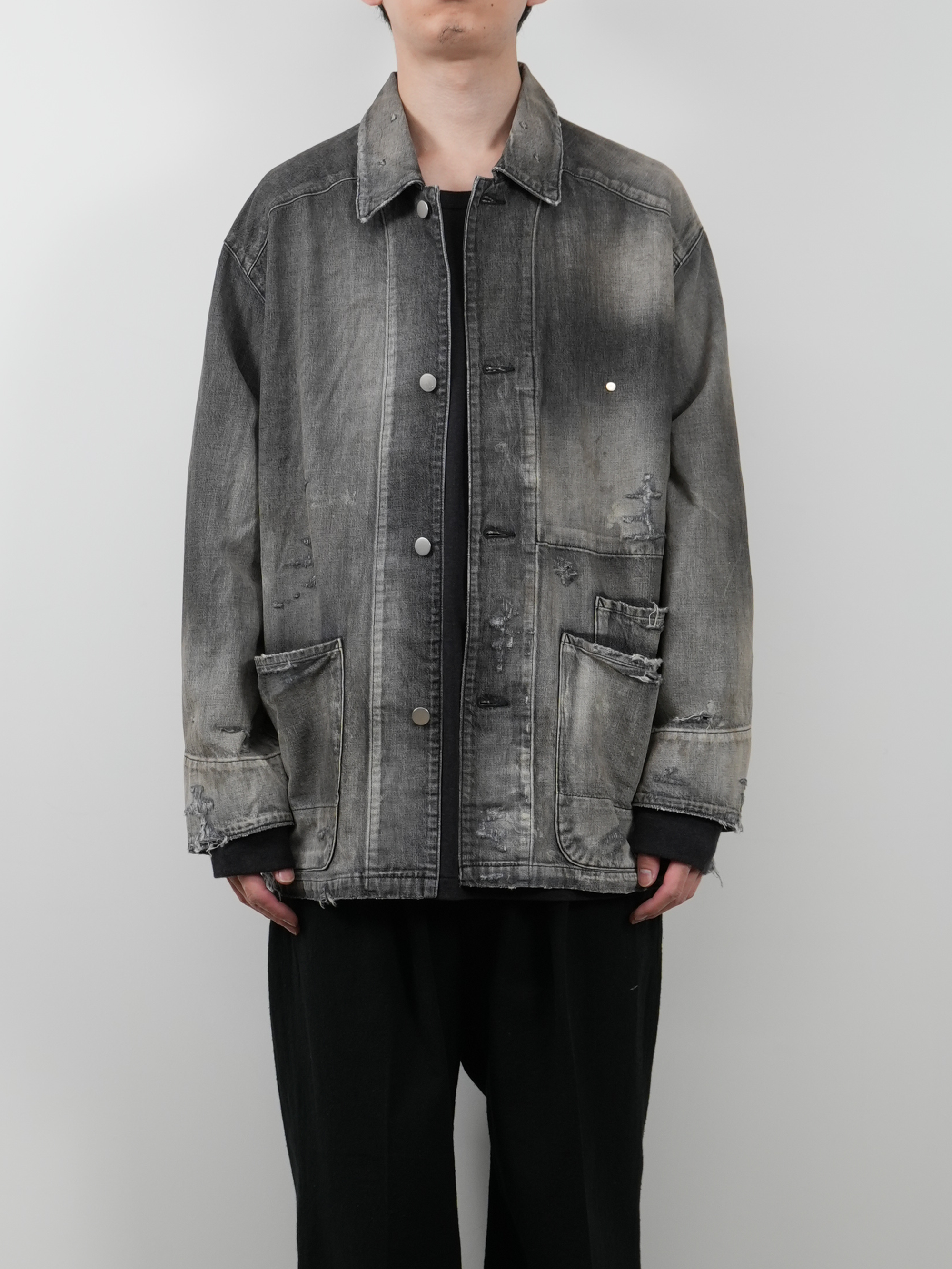 DENIM COVERALL(BLACK)