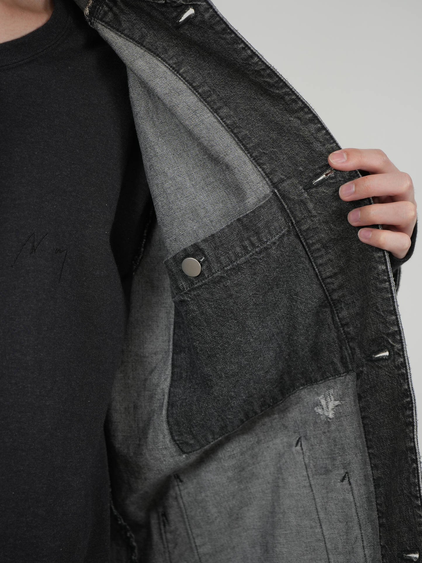 DENIM COVERALL(BLACK)