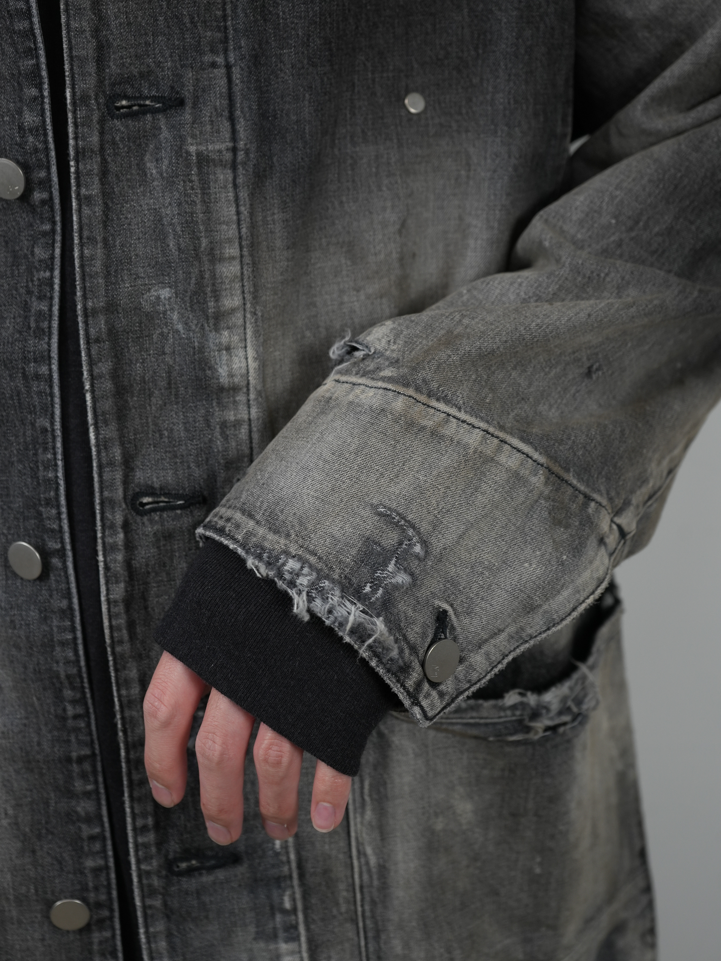 DENIM COVERALL(BLACK)