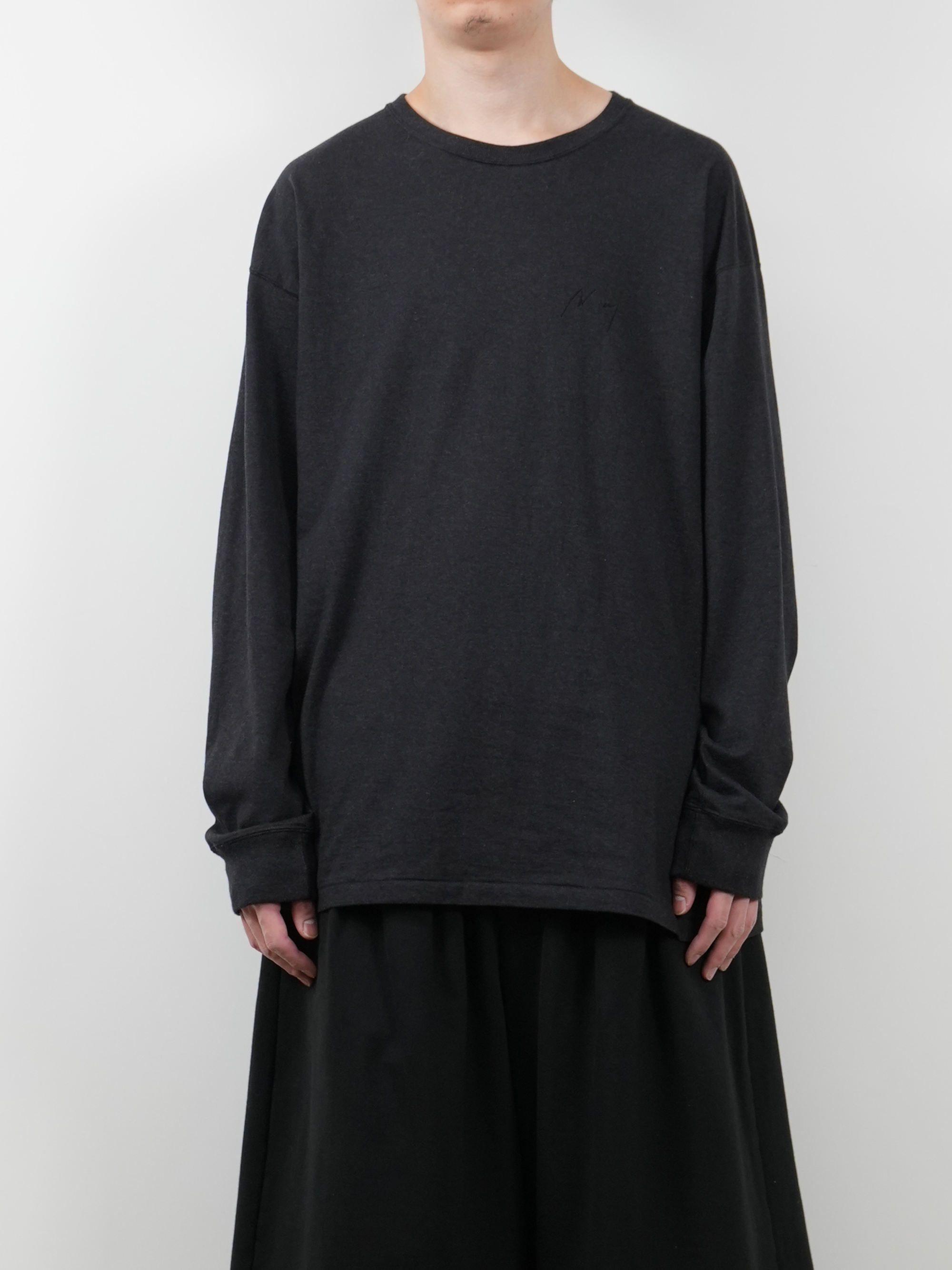 UNEVENNESS LS T-SHIRT(HEATHER BLACK)