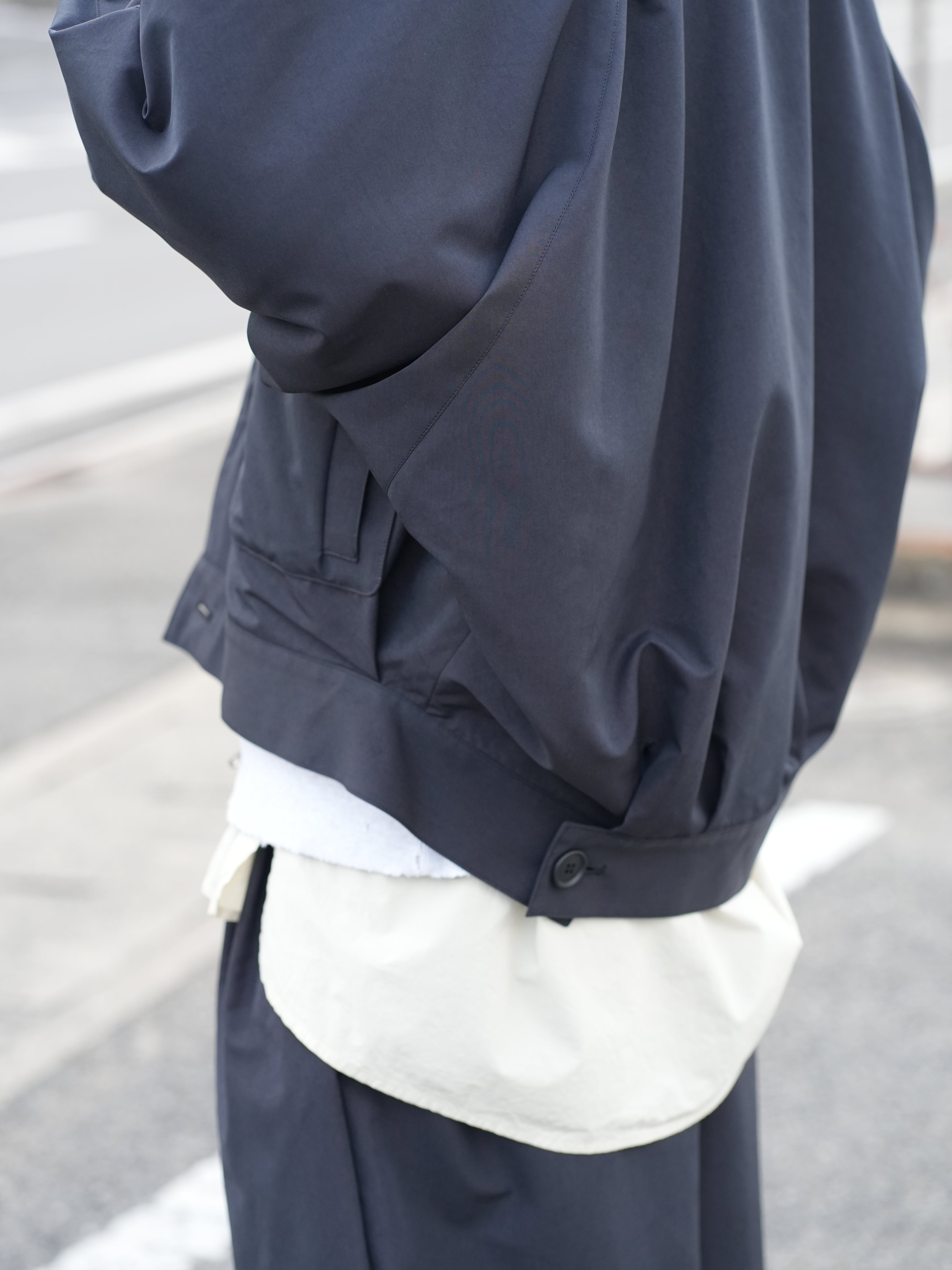 SMOOTH TAFTA DOLMAN JACKET(BLACK)