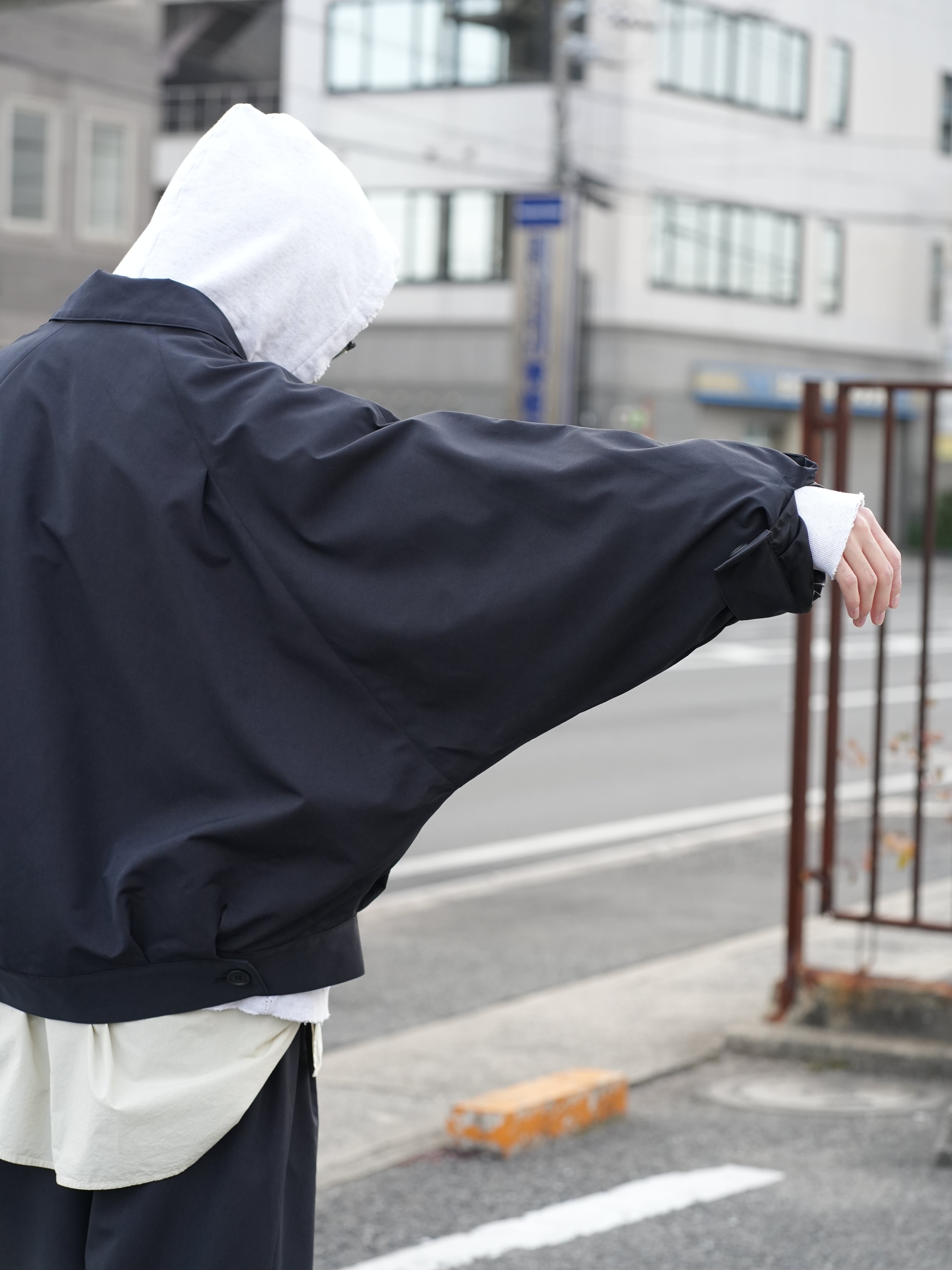 SMOOTH TAFTA DOLMAN JACKET(BLACK)