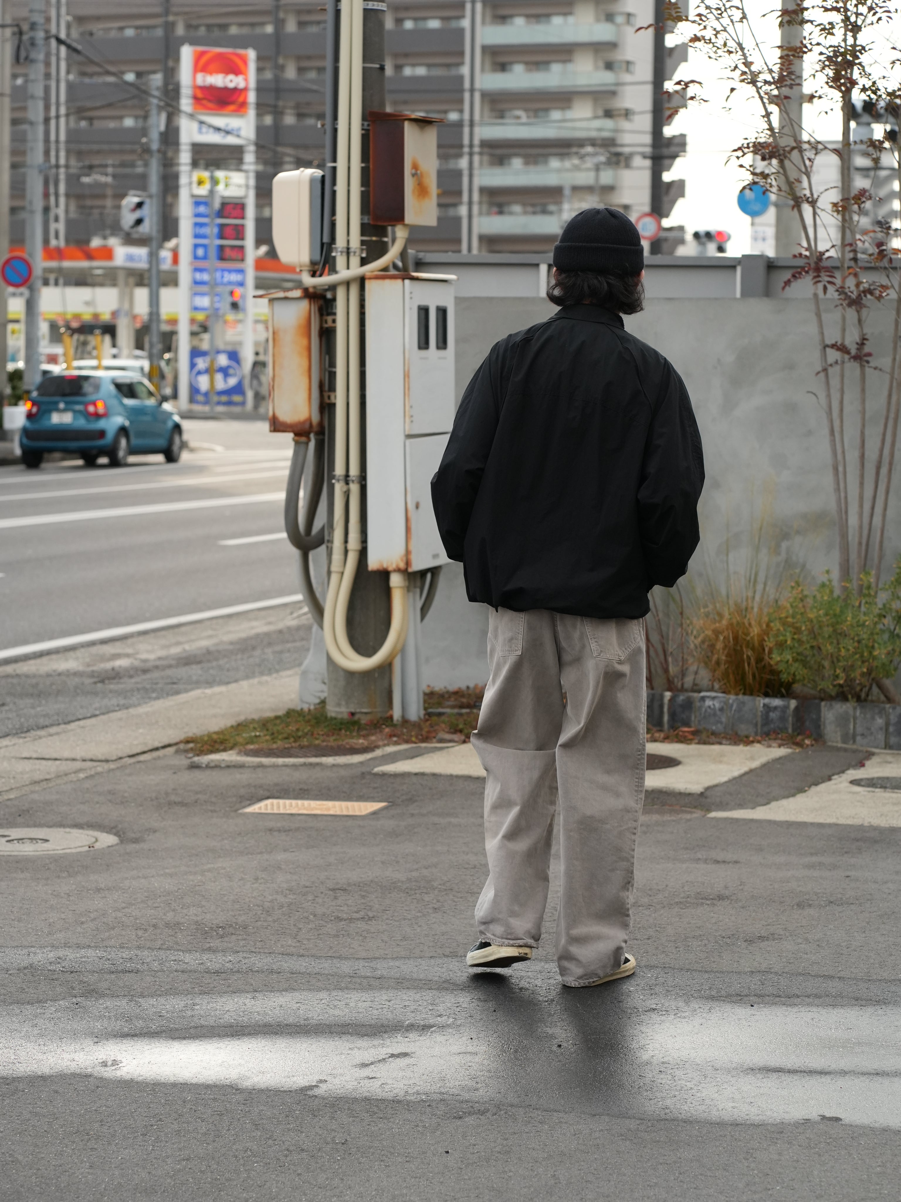 COTTON TYPEWRITER TRACK JACKET(BLACK)