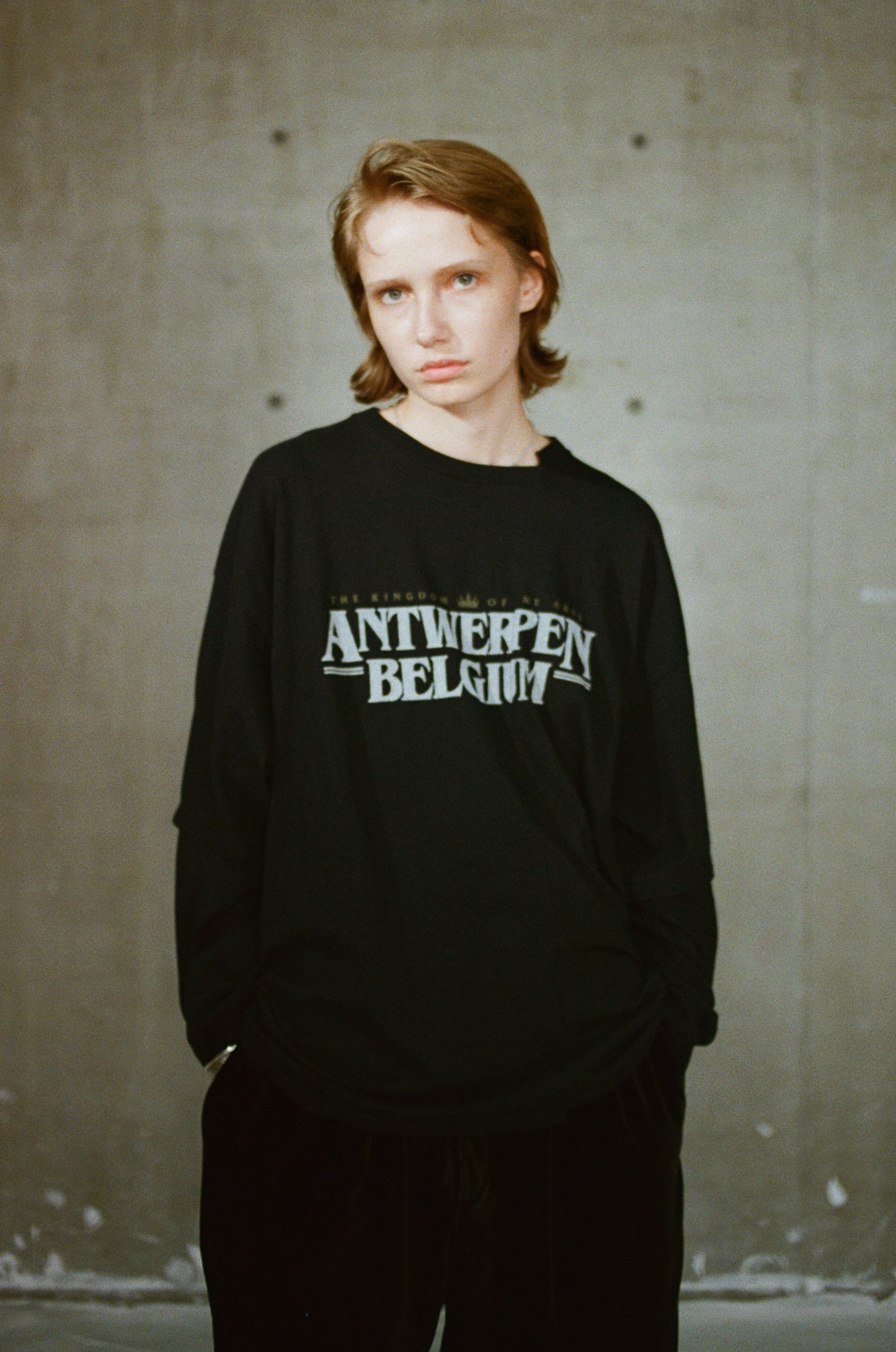 CUT UP LONG LAYER T-SHIRT(Antwerpen black)