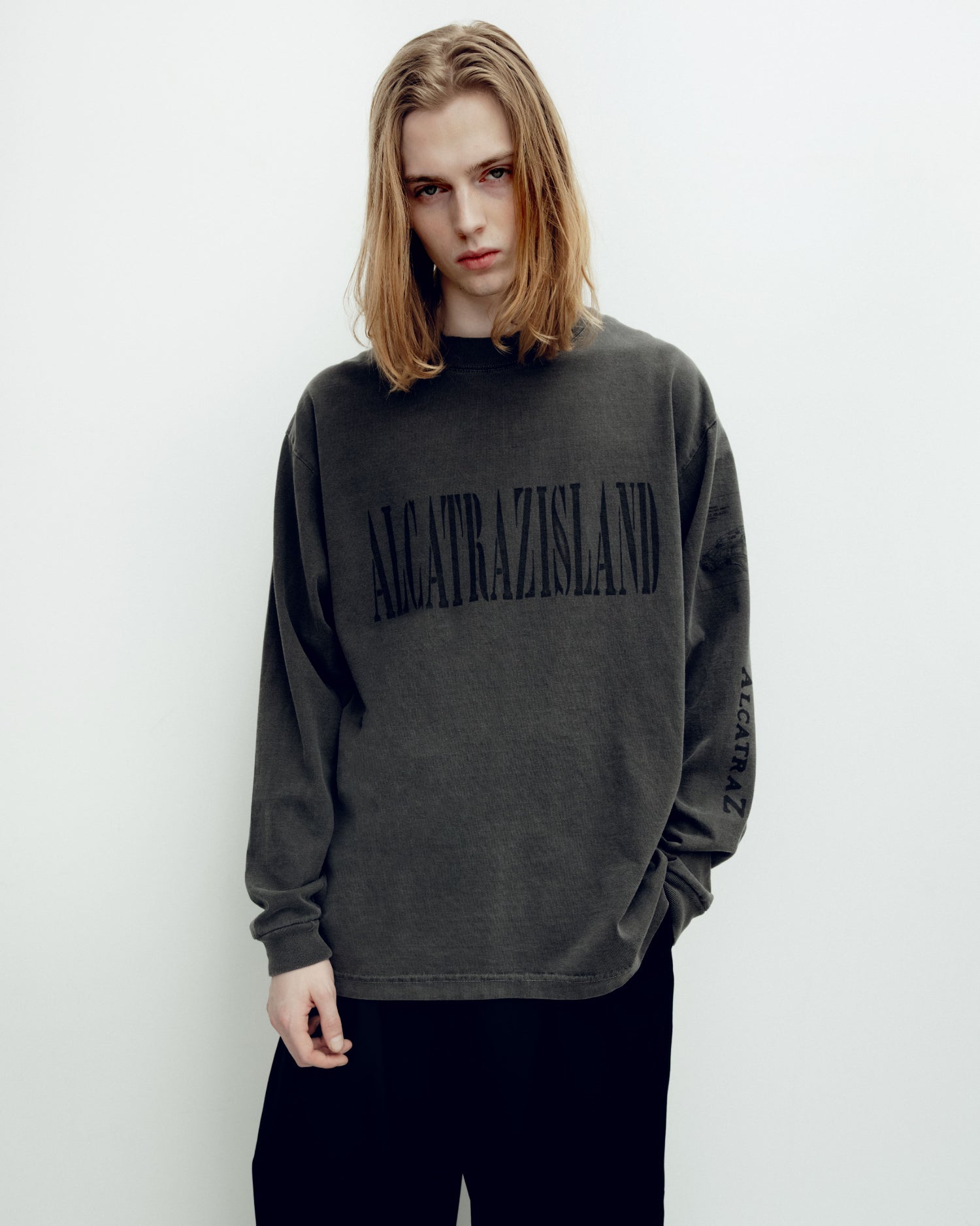 PIGMENT DROPSHOUDER LONG T-SHIRT(ALCATRAZ)