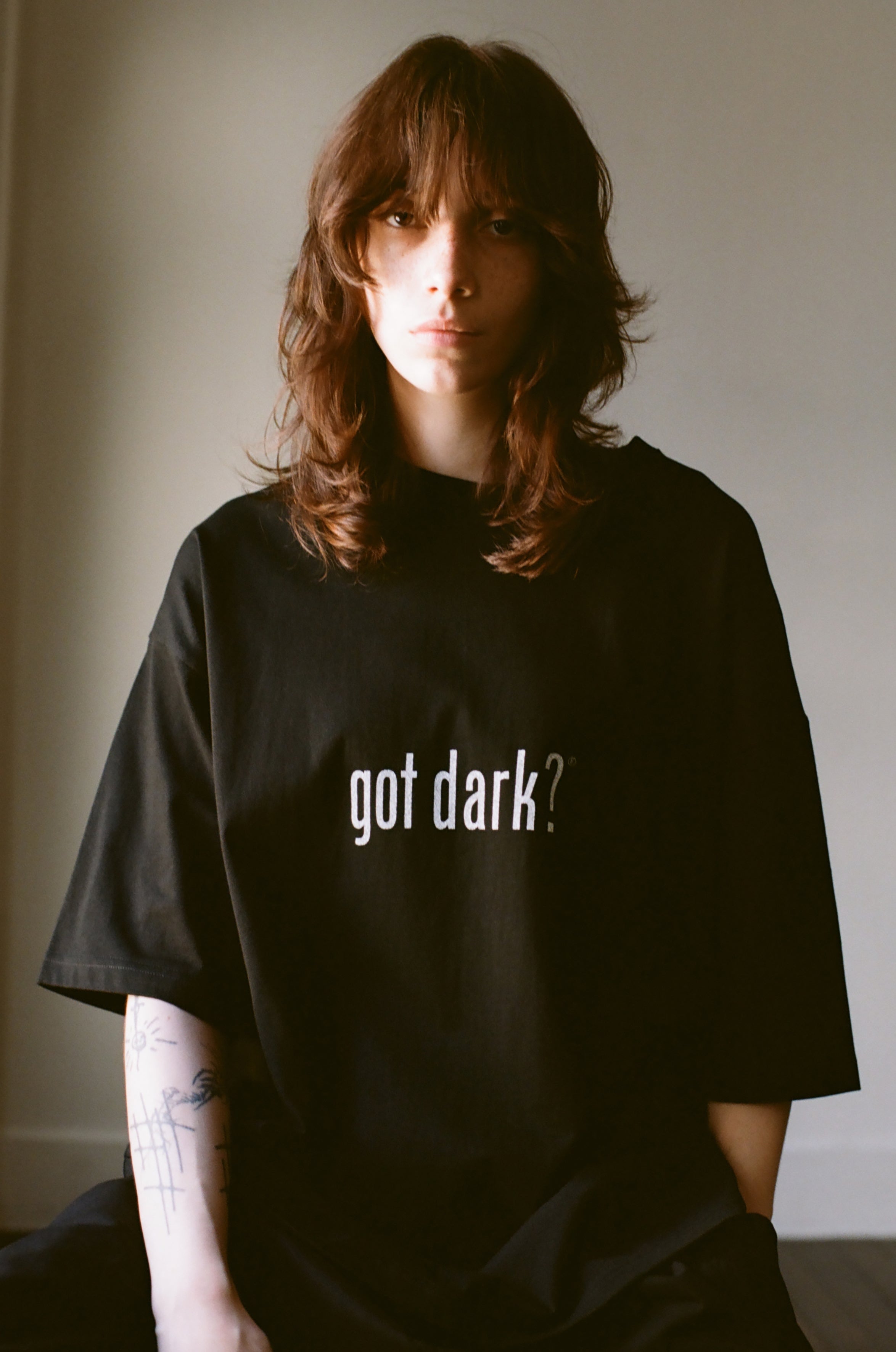 OVERSIZED DROP SHOULDER T-SHIRT(GOT DARK?)