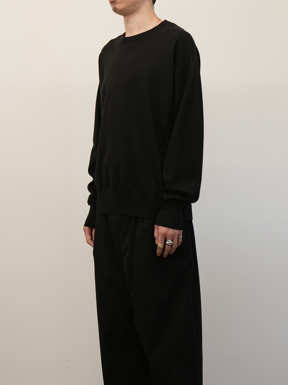 COTTON CASHMERE KNIT(BLACK)