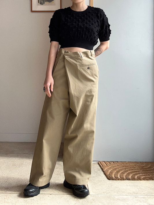 Side Fold Wide Trousers