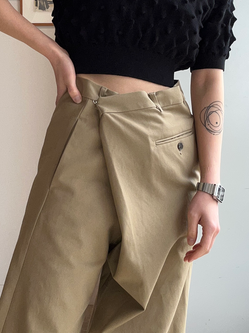Side Fold Wide Trousers