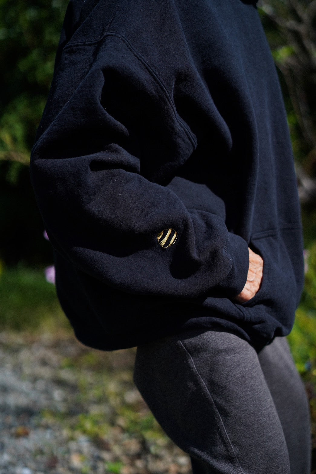 EMBROIDERY AGING HOODIE(BLACK)