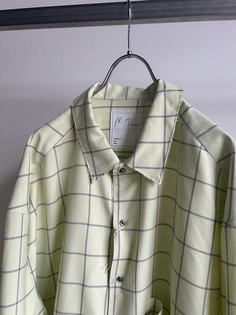 RAYON CHECK CRASH LS SHIRT(MINT)