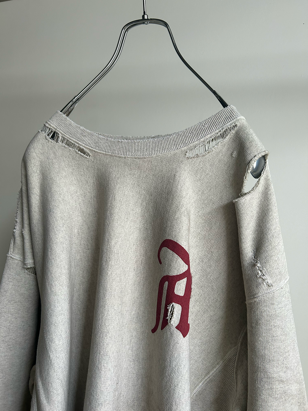 CRASH SWEAT SHIRT(HEATHER WHITE)