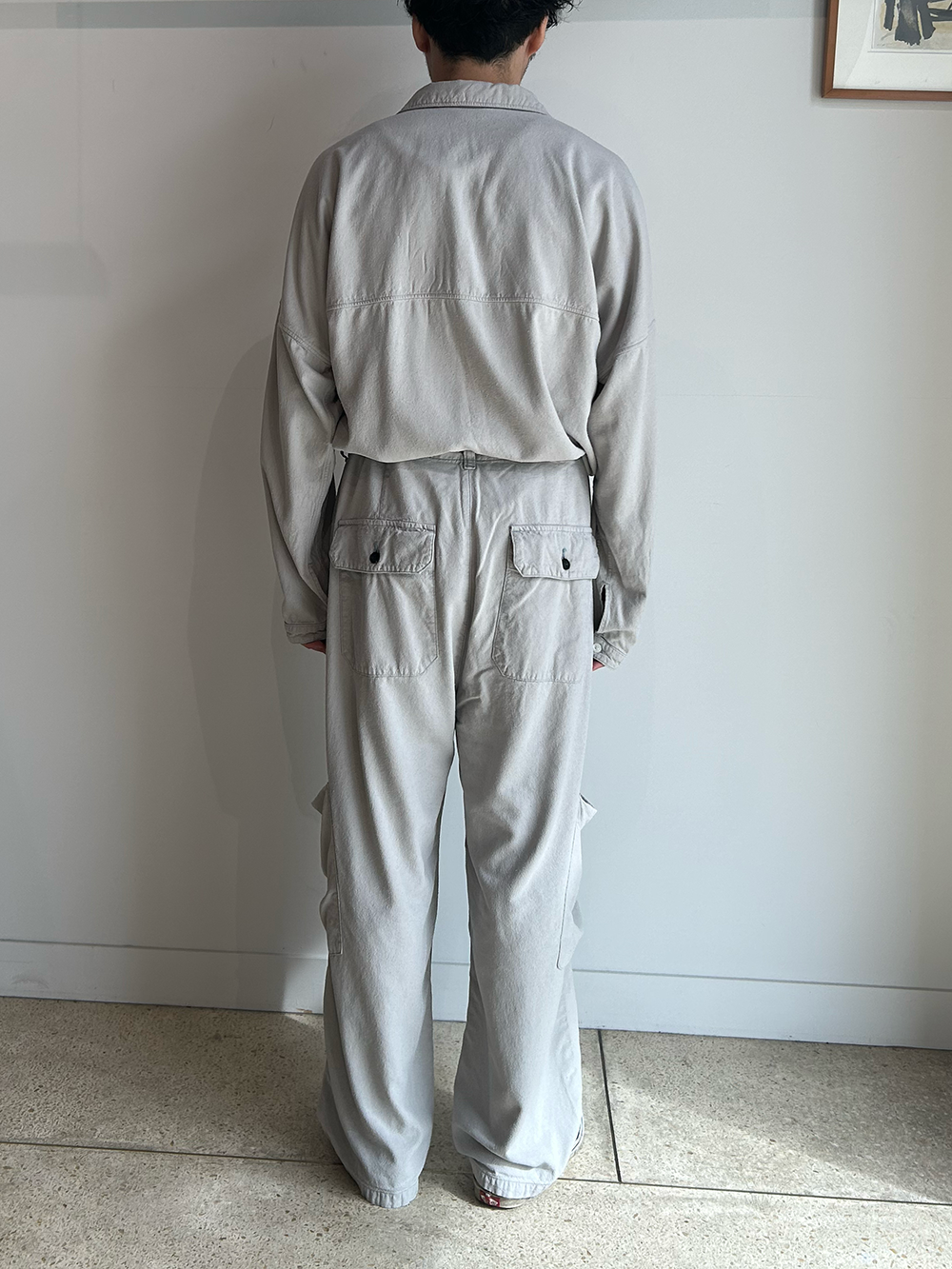 SILK SUEDE BAKER CARGO PANTS(BLUEGRAY)