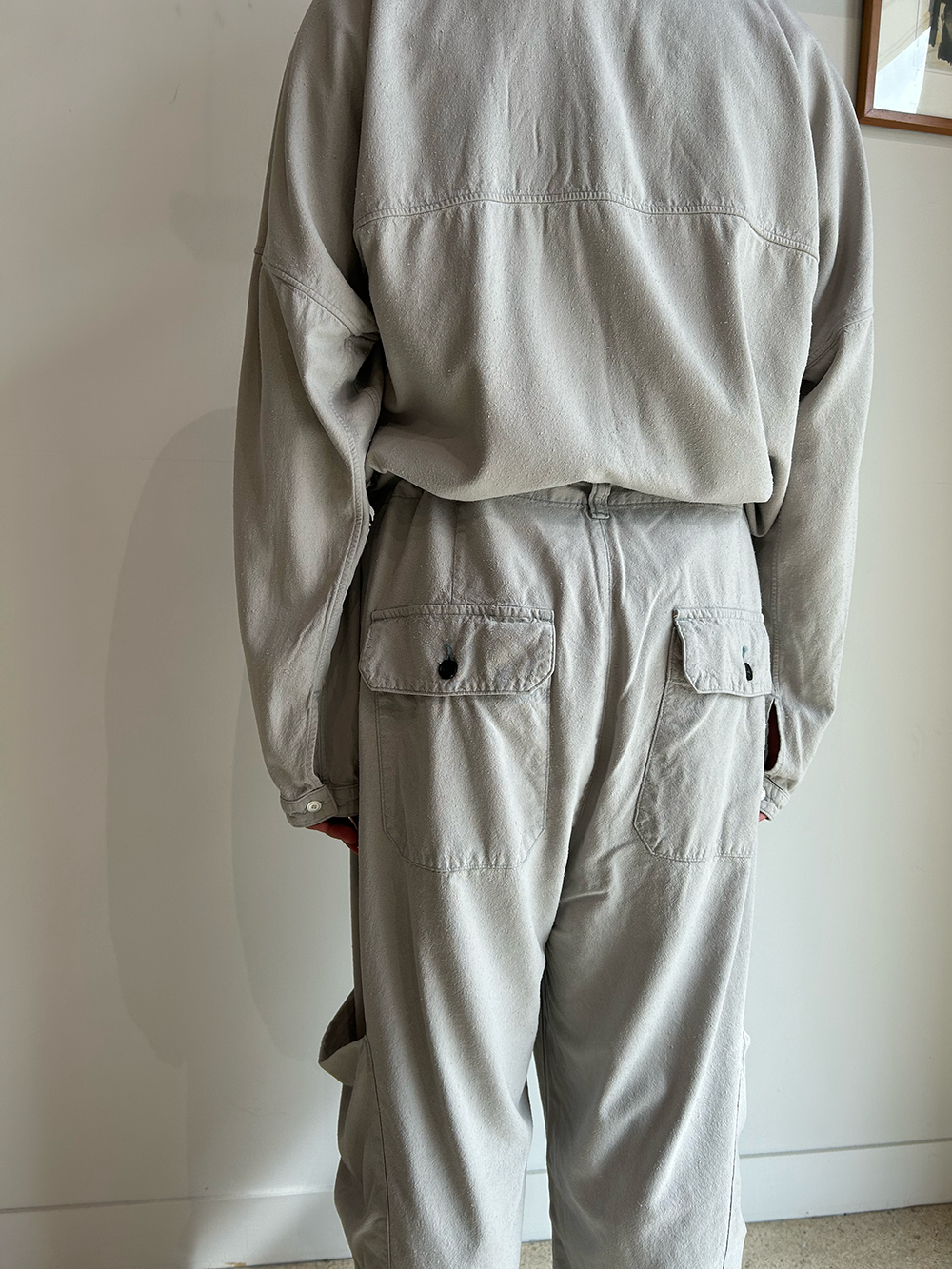 SILK SUEDE BAKER CARGO PANTS(BLUEGRAY)